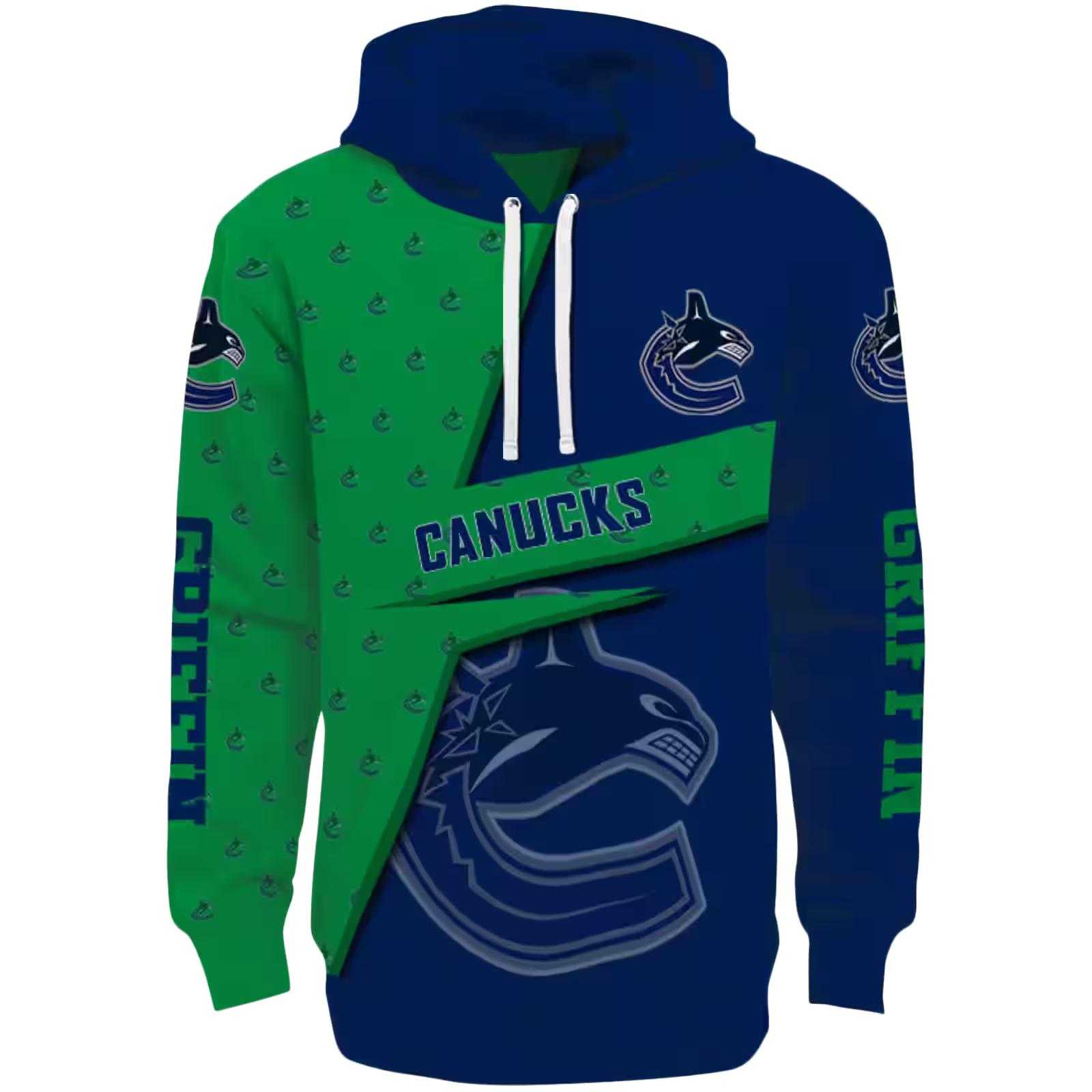 Custom Vancouver Canucks Abstract Shape Blue Hoodie