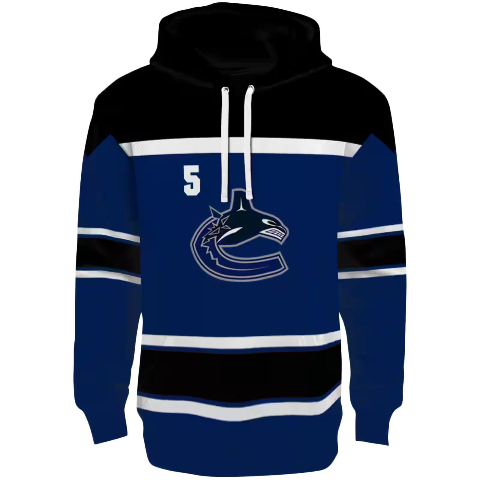 Custom Vancouver Canucks Striped Pattern Blue Hoodie