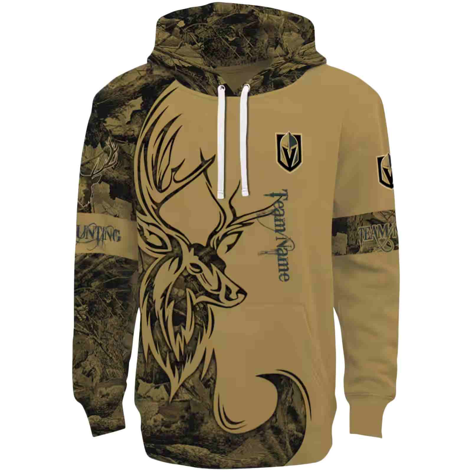 Custom Vegas Golden Knights Deer Silhouette Tan Hoodie