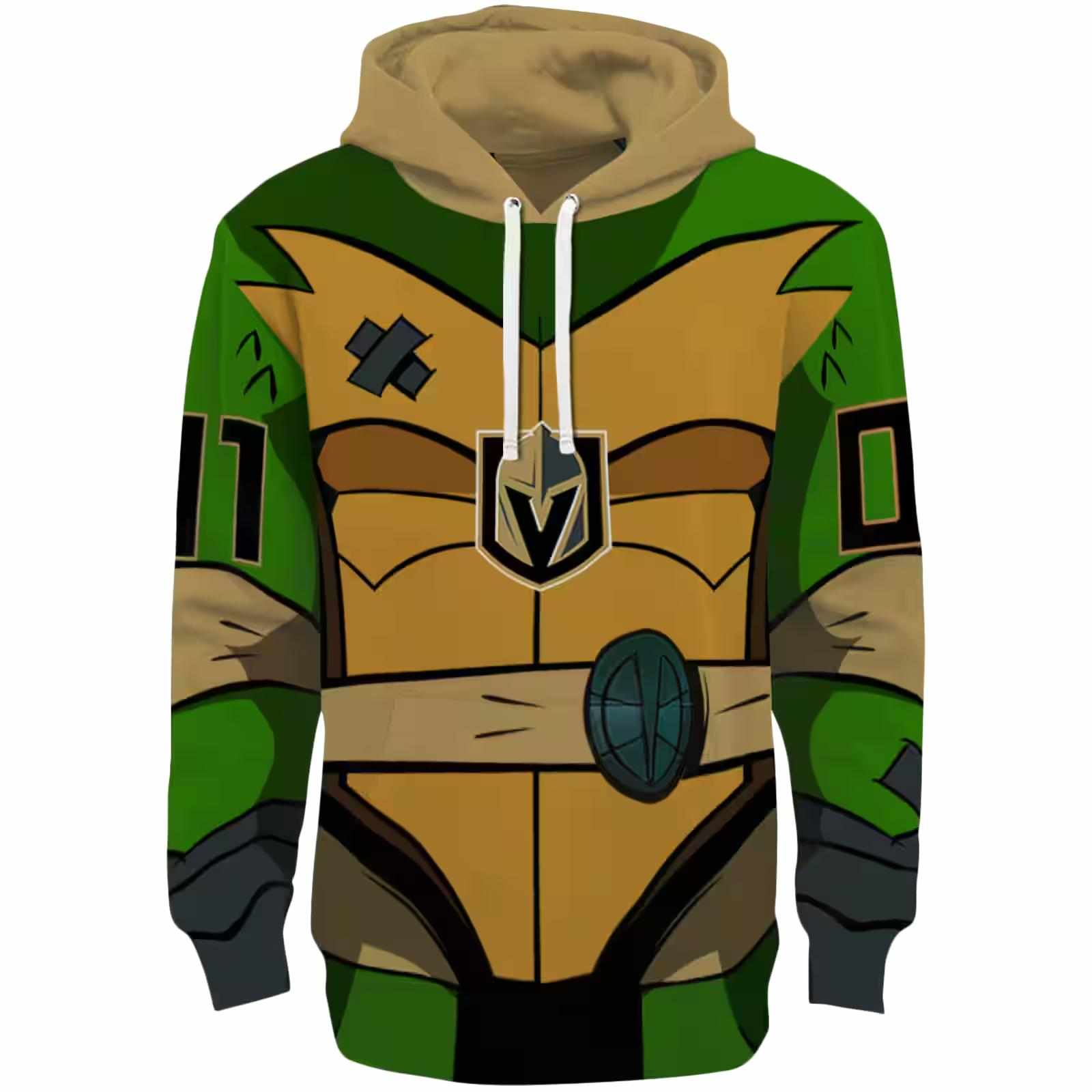 Custom Vegas Golden Knights Superhero Armor Tan Green Hoodie