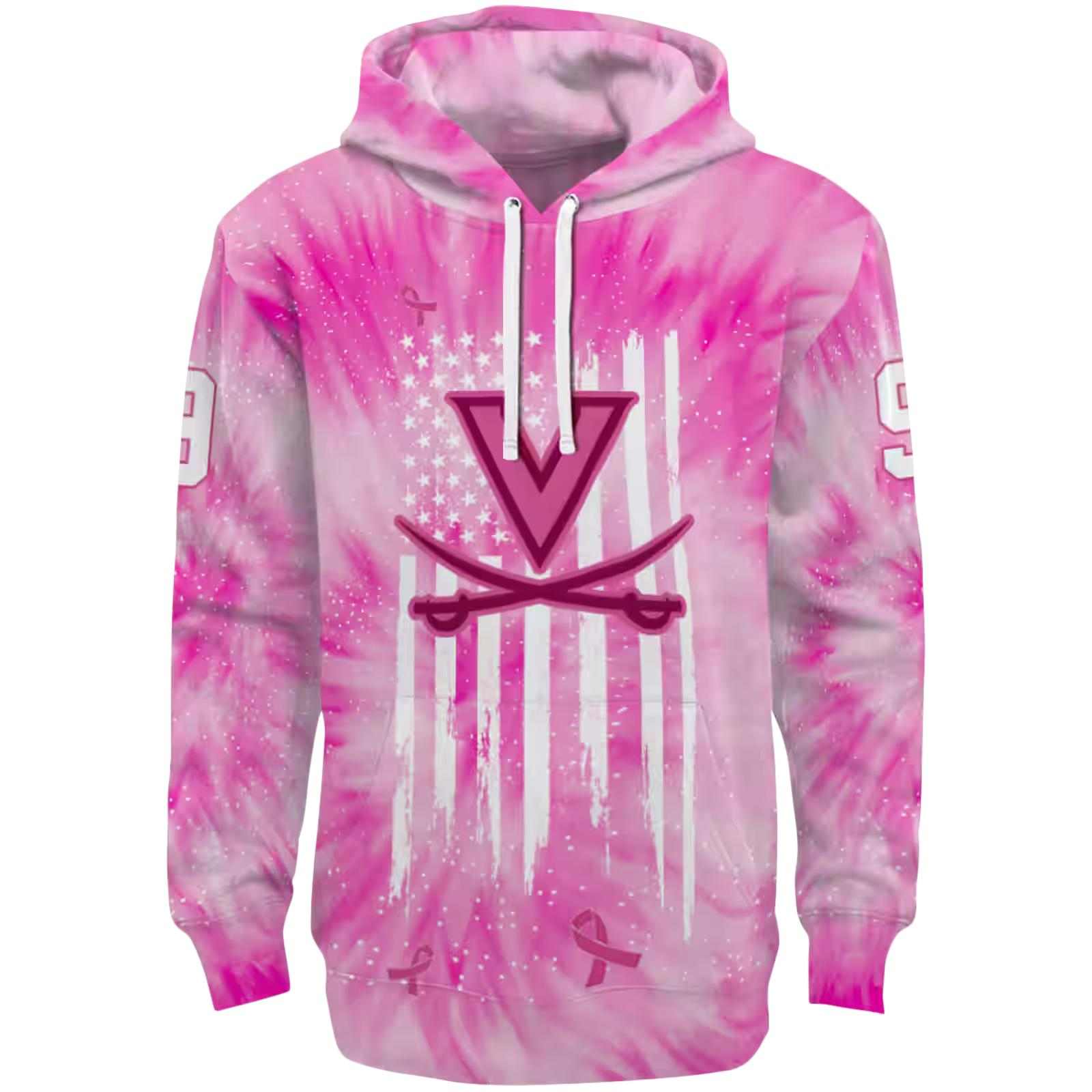 Custom Virginia Cavaliers Cancer Support Pink Hoodie