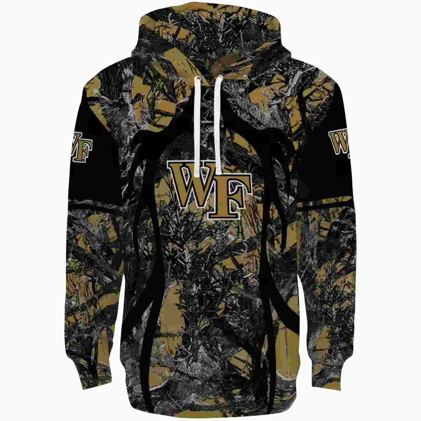 Custom Wake Forest Demon Deacons Hunting Theme Gold Black Hoodie