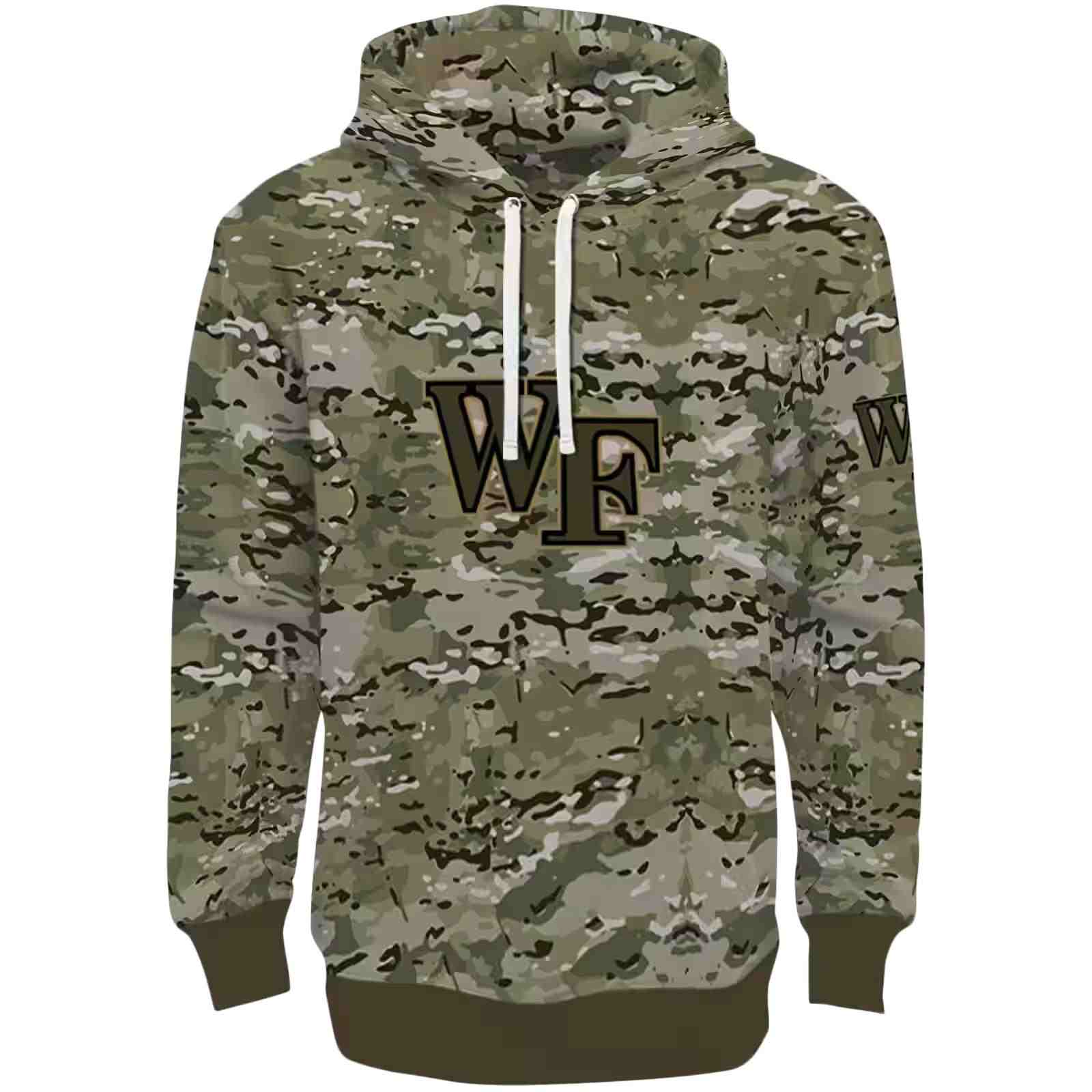 Custom Wake Forest Demon Deacons Military Style Hoodie