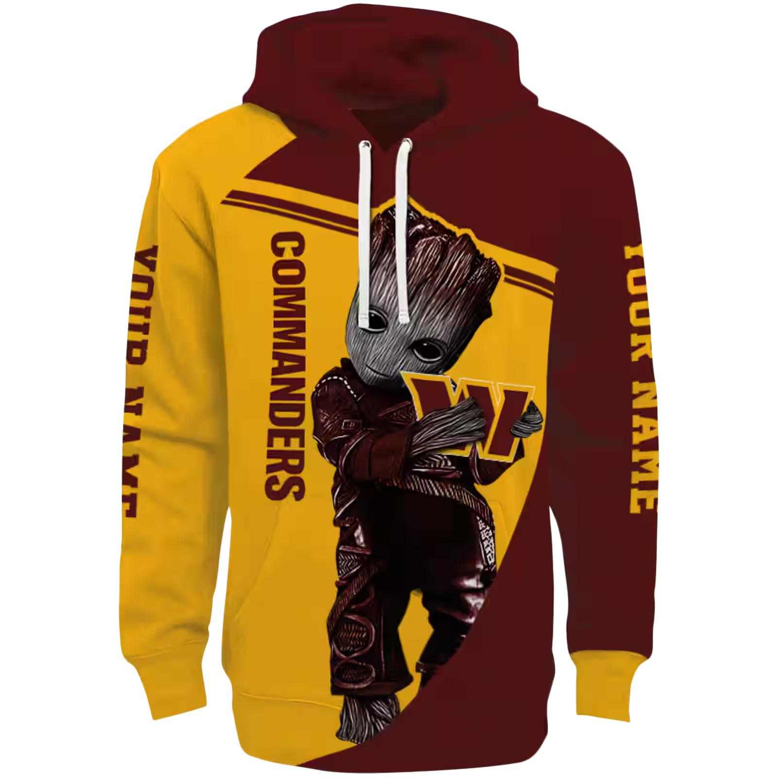 Custom Washington Commanders Groot Burgundy Hoodie