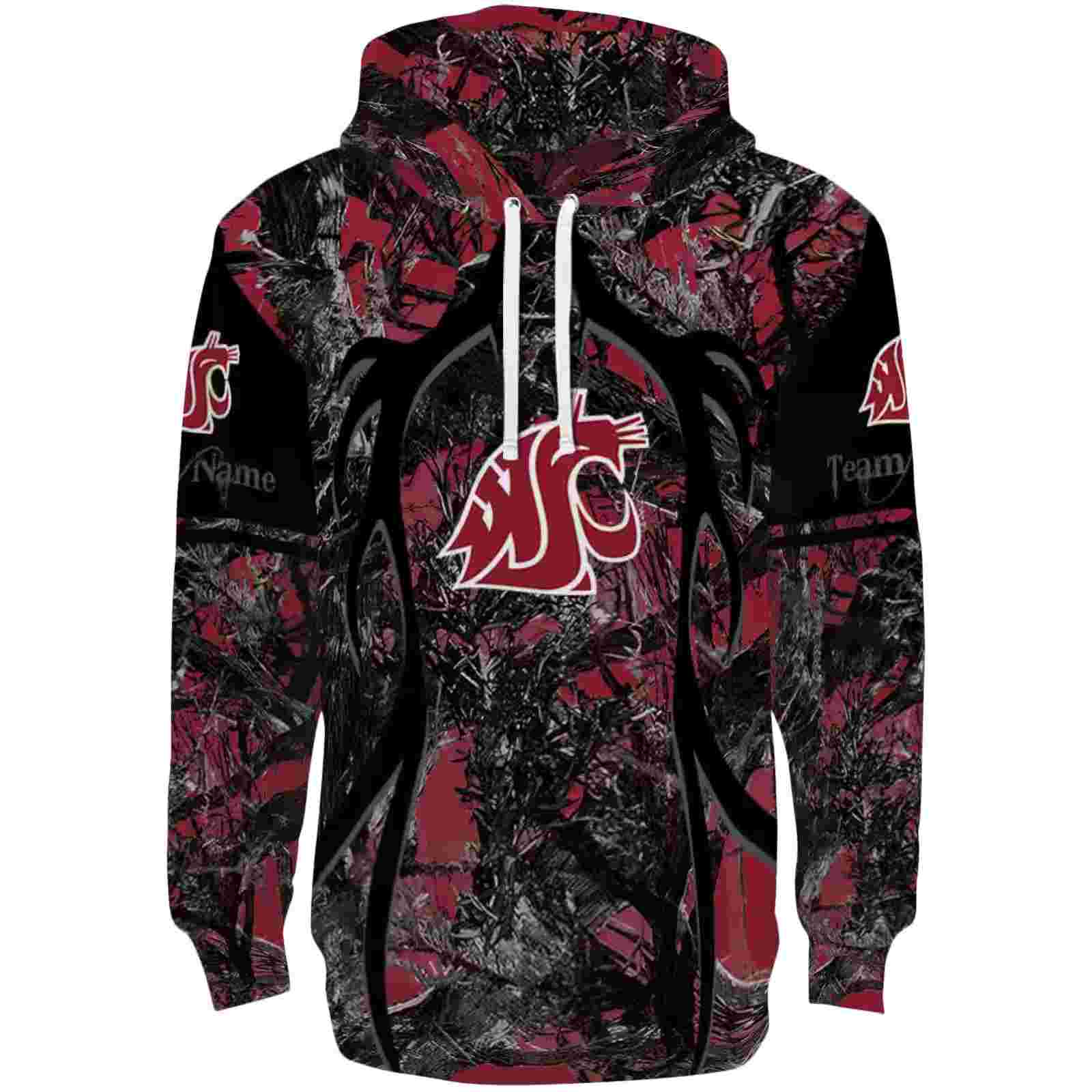 Custom Washington State Cougars Hunting Theme Crimson Black Hoodie