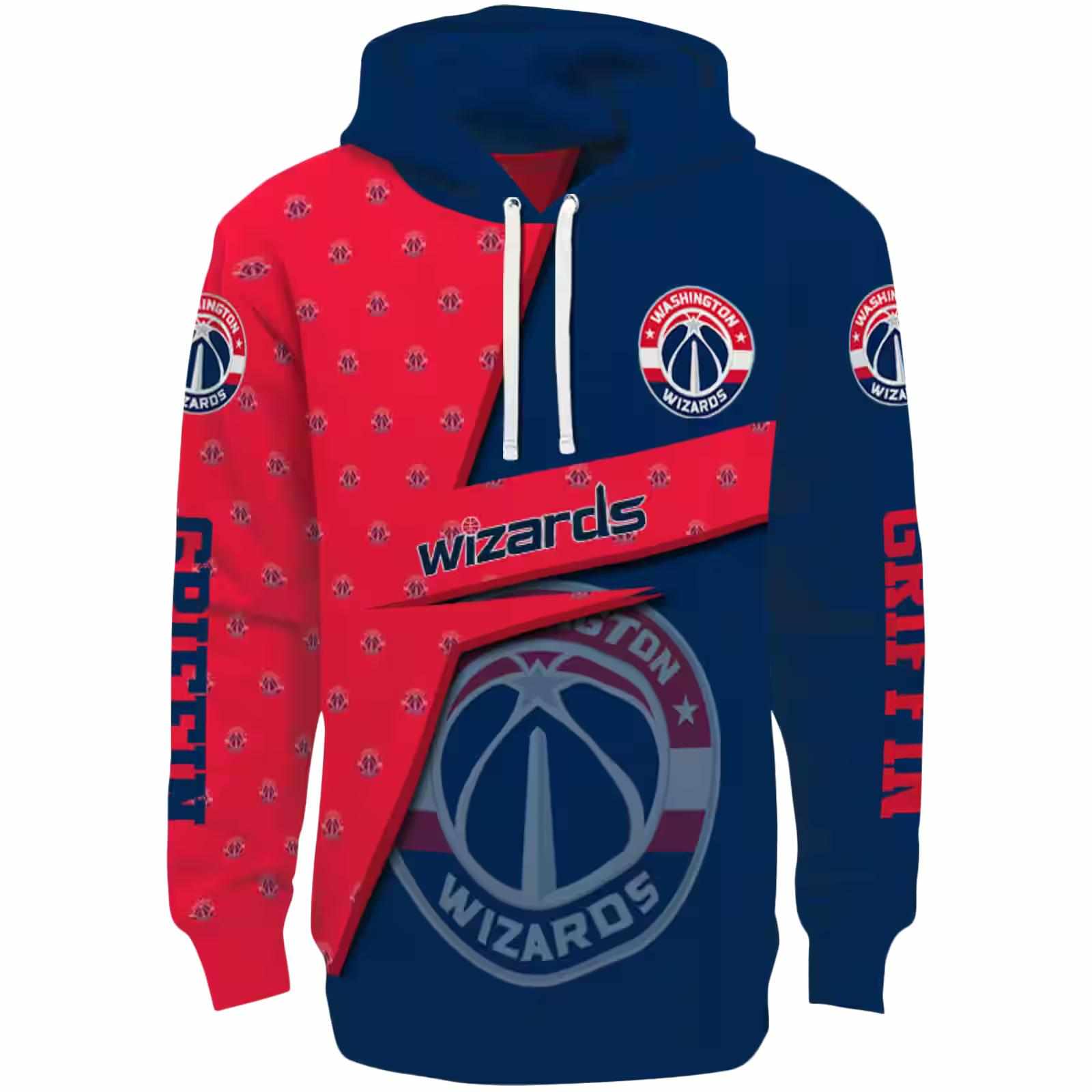 Custom Washington Wizards Abstract Shape Blue Hoodie