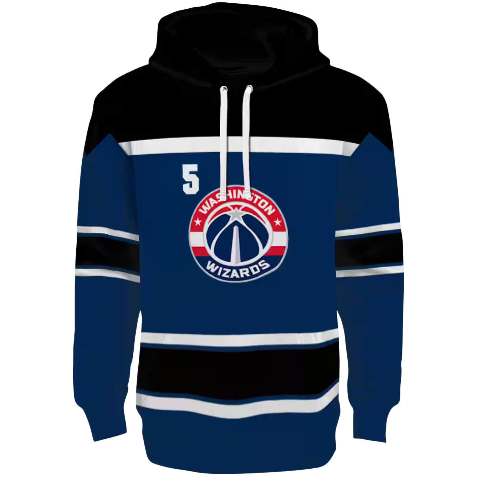 Custom Washington Wizards Striped Pattern Blue Hoodie