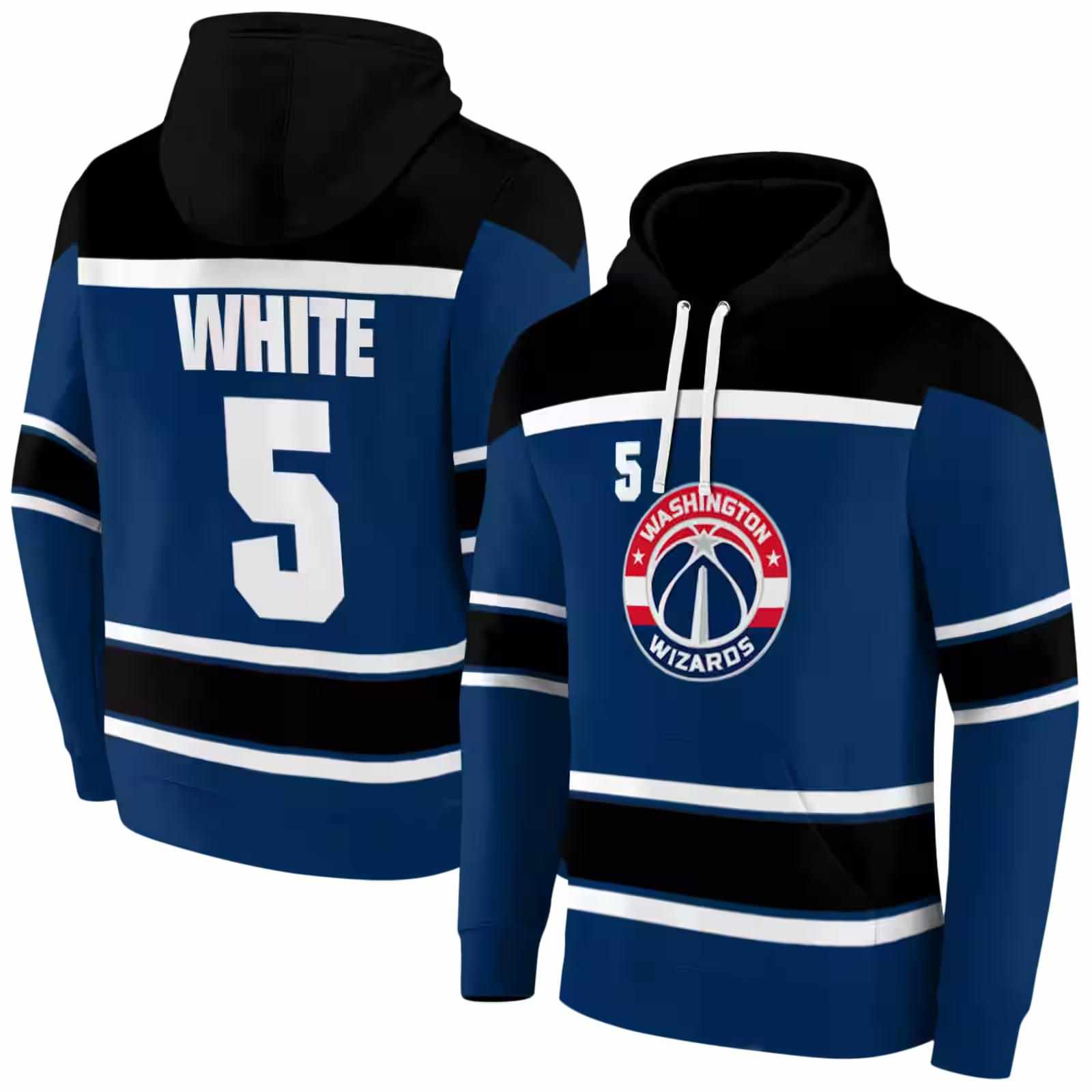 custom washington wizards striped pattern blue hoodie fashion forward