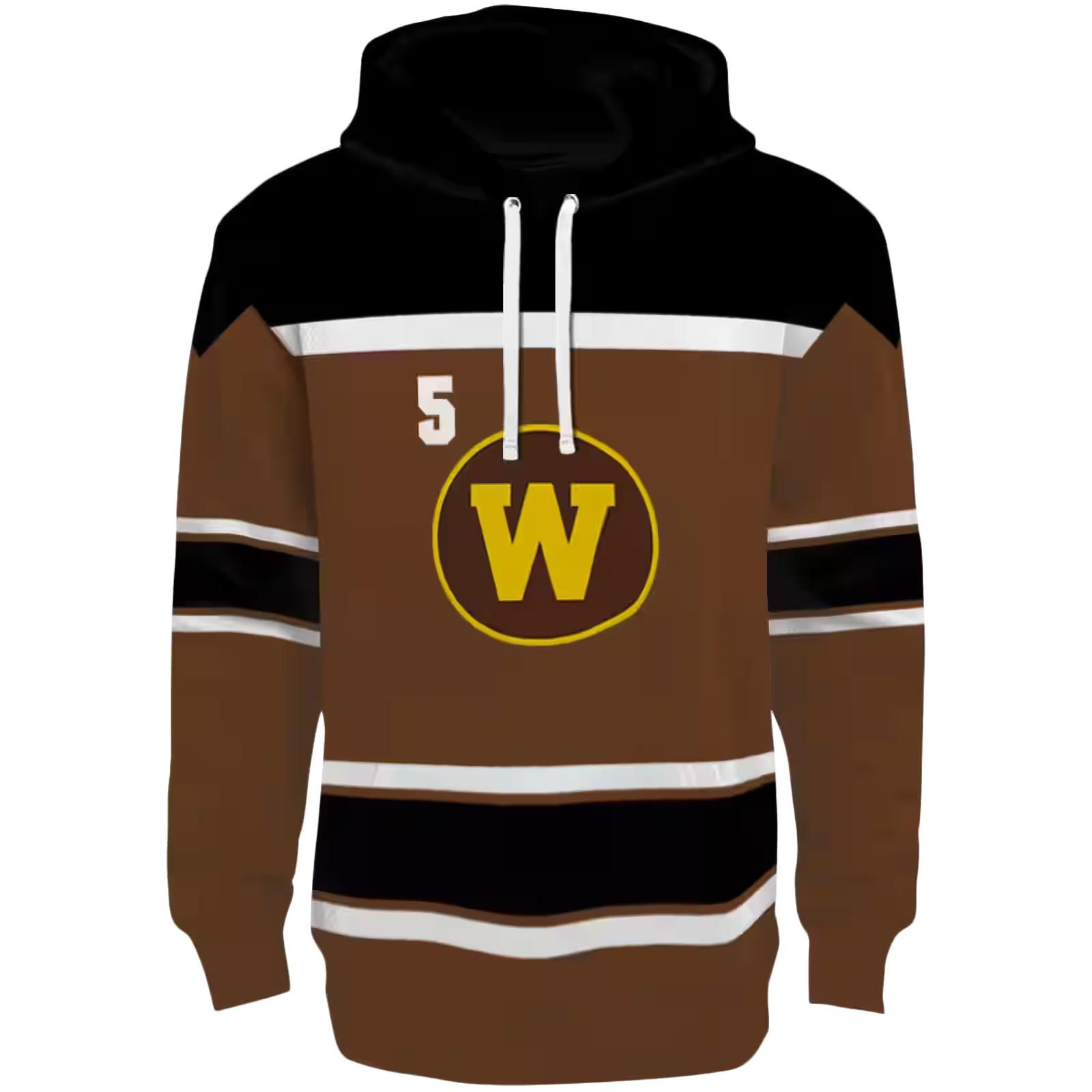 Custom Western Michigan Broncos Striped Pattern Brown Hoodie