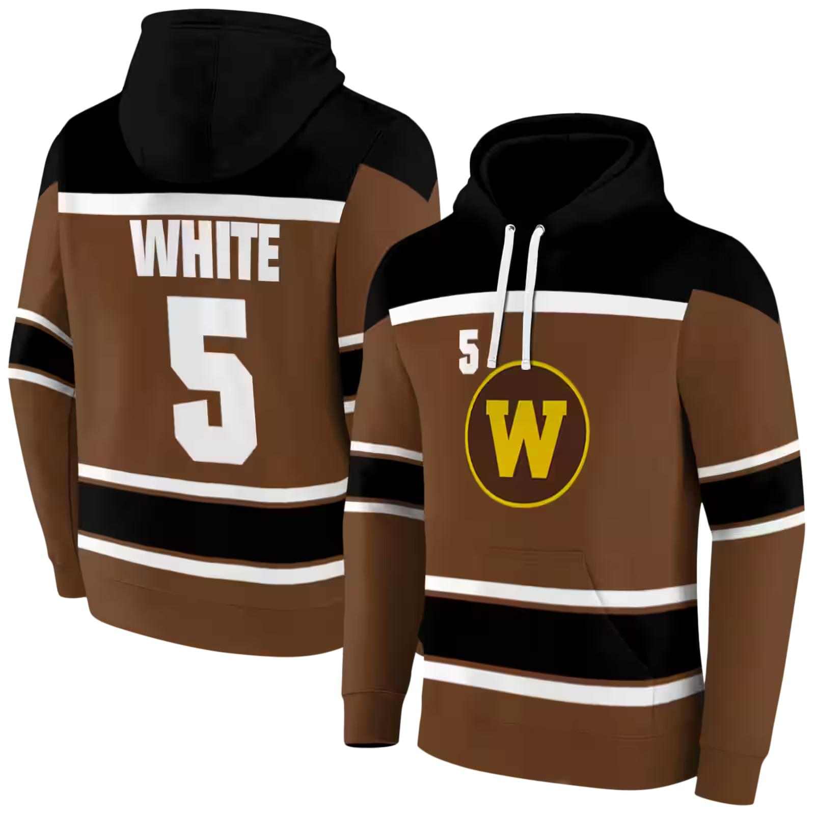 custom western michigan broncos striped pattern brown hoodie fashion forward