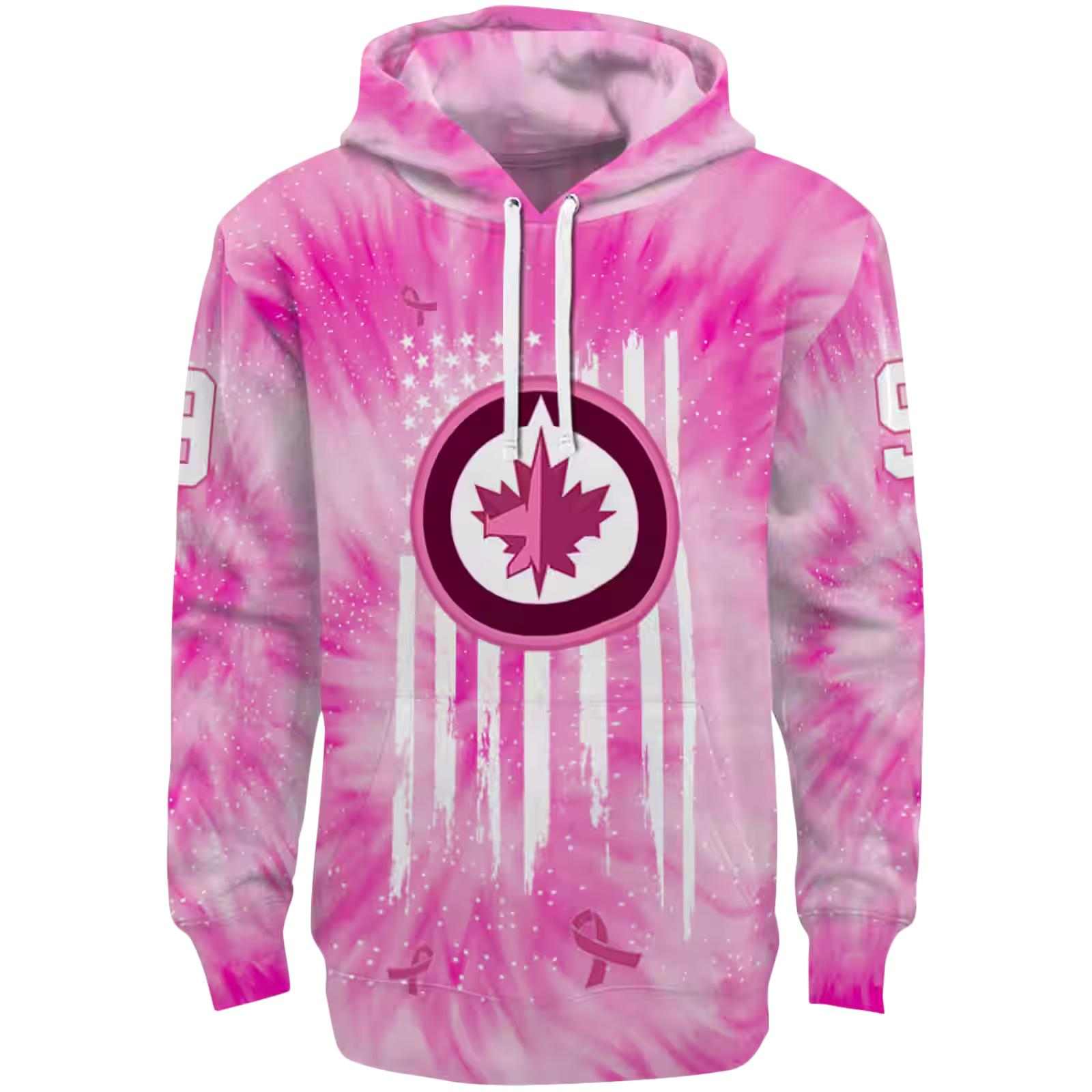 Custom Winnipeg Jets Cancer Support Pink Hoodie