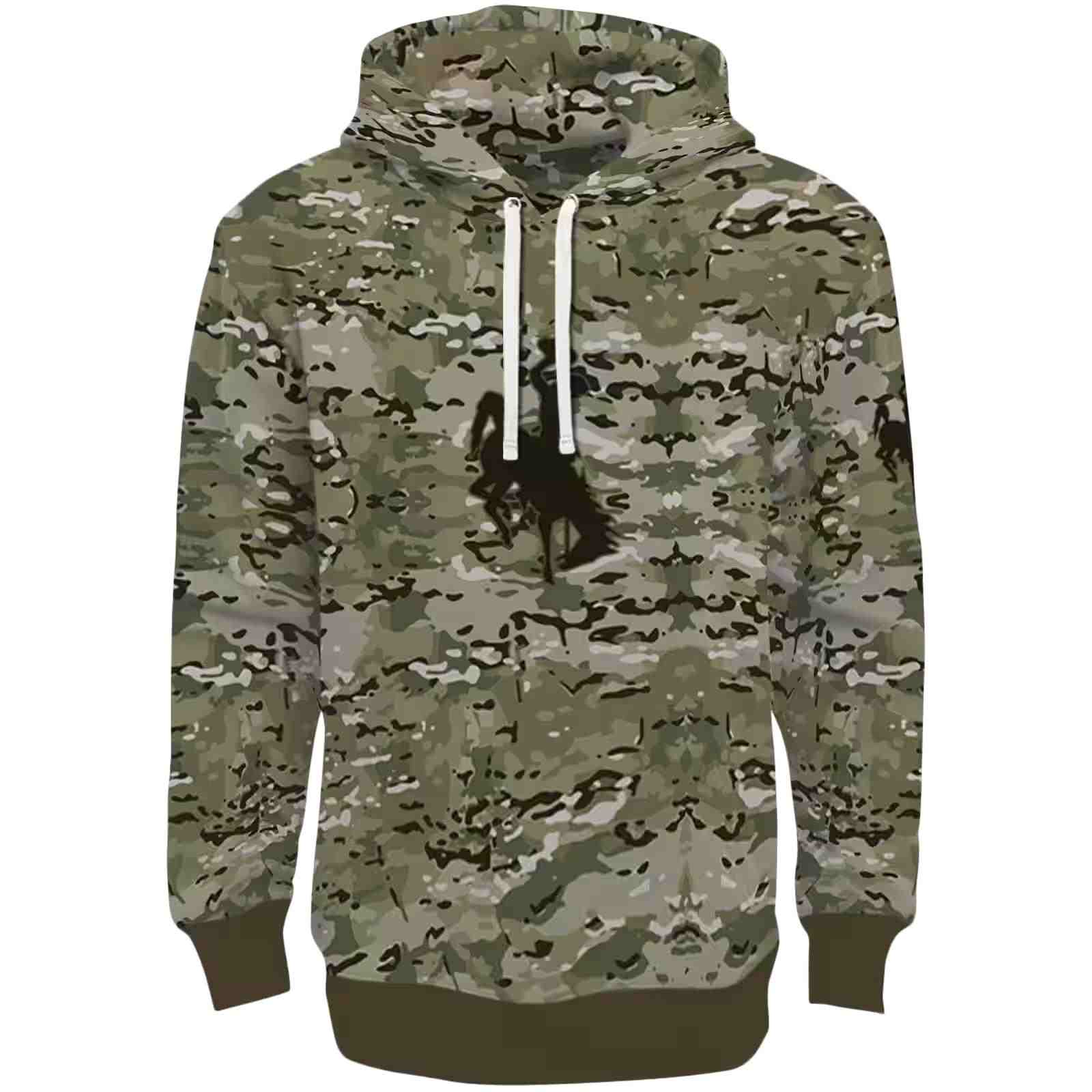 Custom Wyoming Cowboys Military Style Hoodie