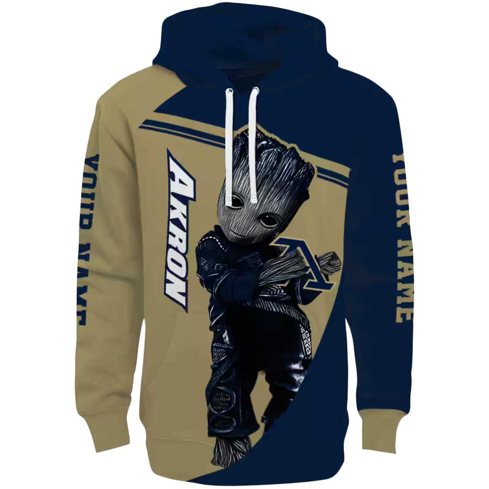 Customized Akron Zips Groot Blue Hoodie