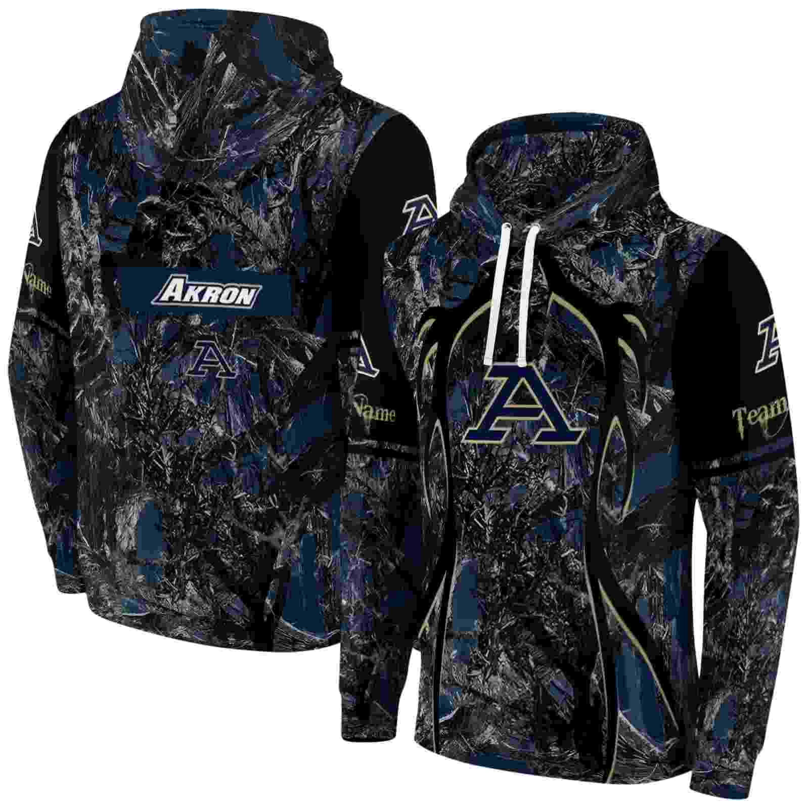 customized akron zips hunting theme blue black hoodie fashion forward