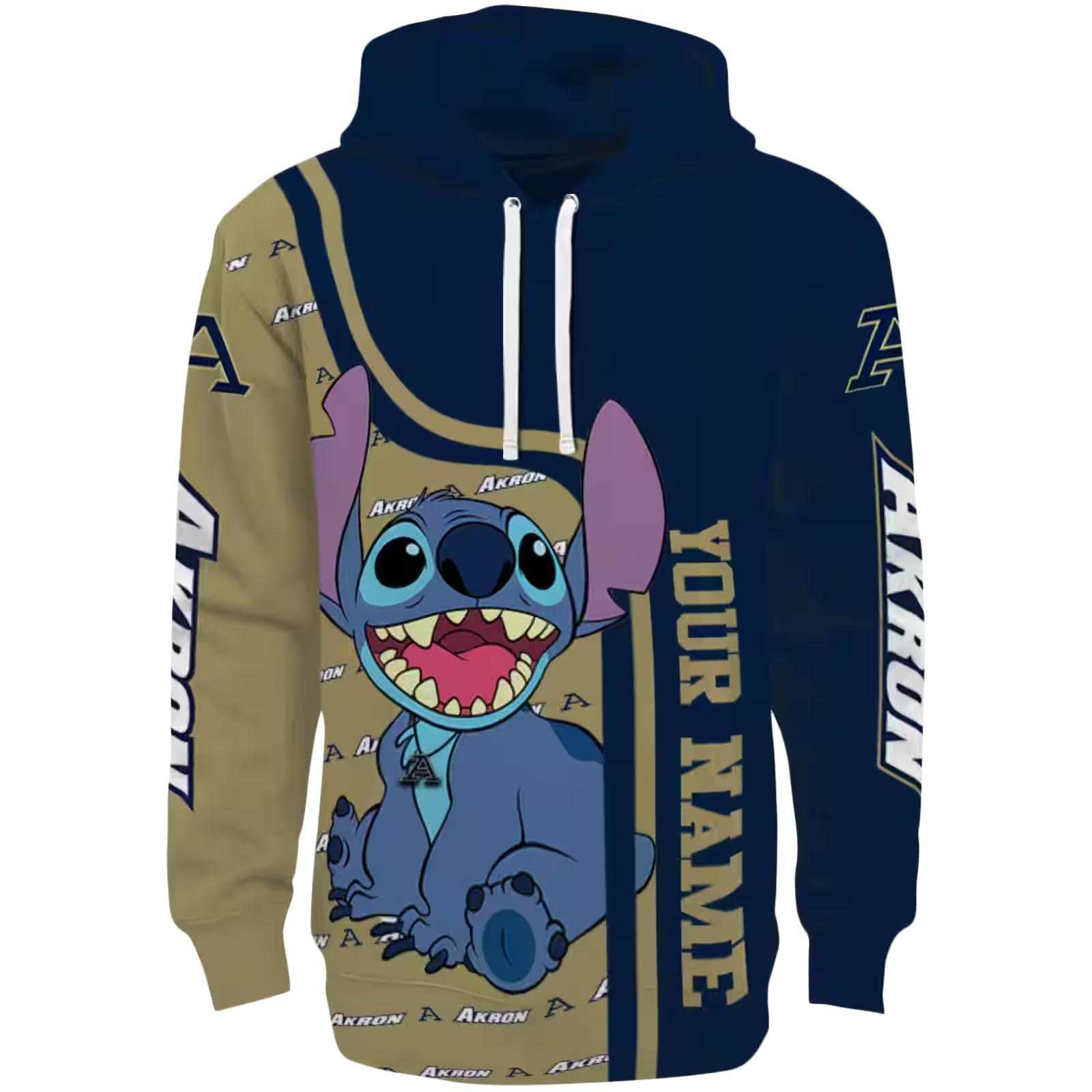 Customized Akron Zips Stitch Blue Hoodie