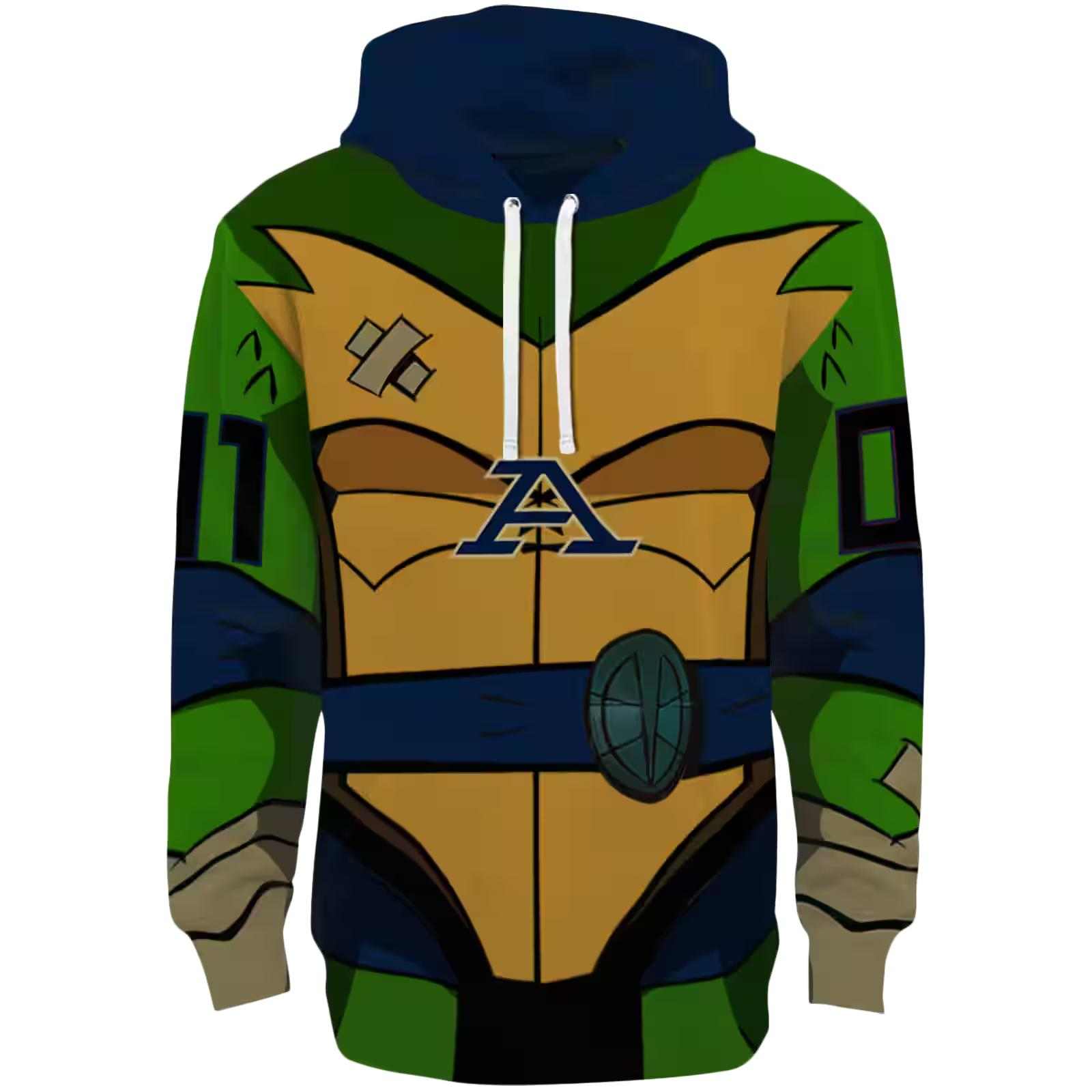 Customized Akron Zips Superhero Armor Blue Green Hoodie