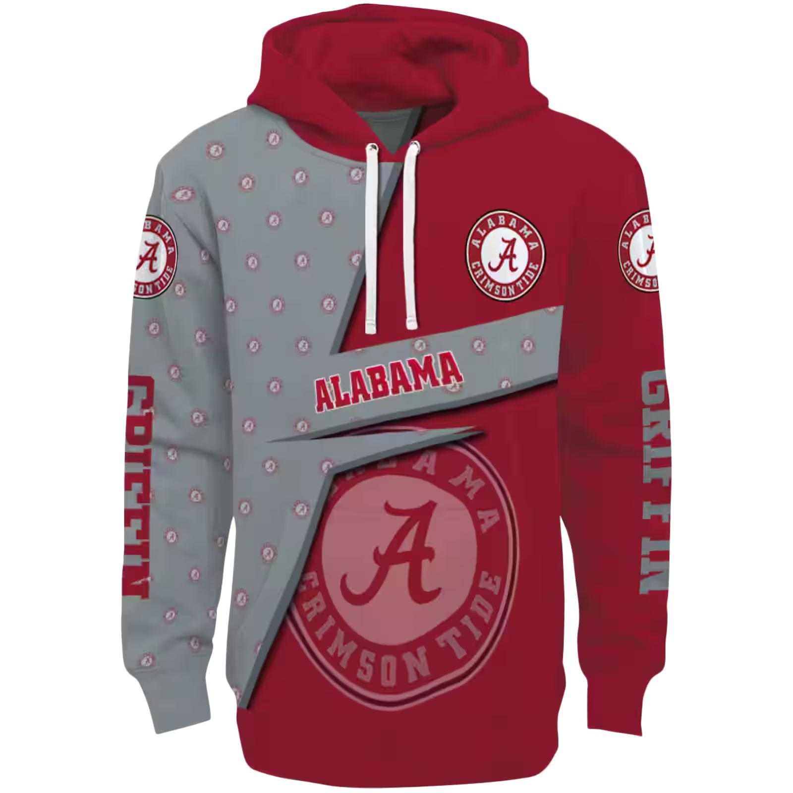 Customized Alabama Crimson Tide Abstract Shape Crimson Hoodie