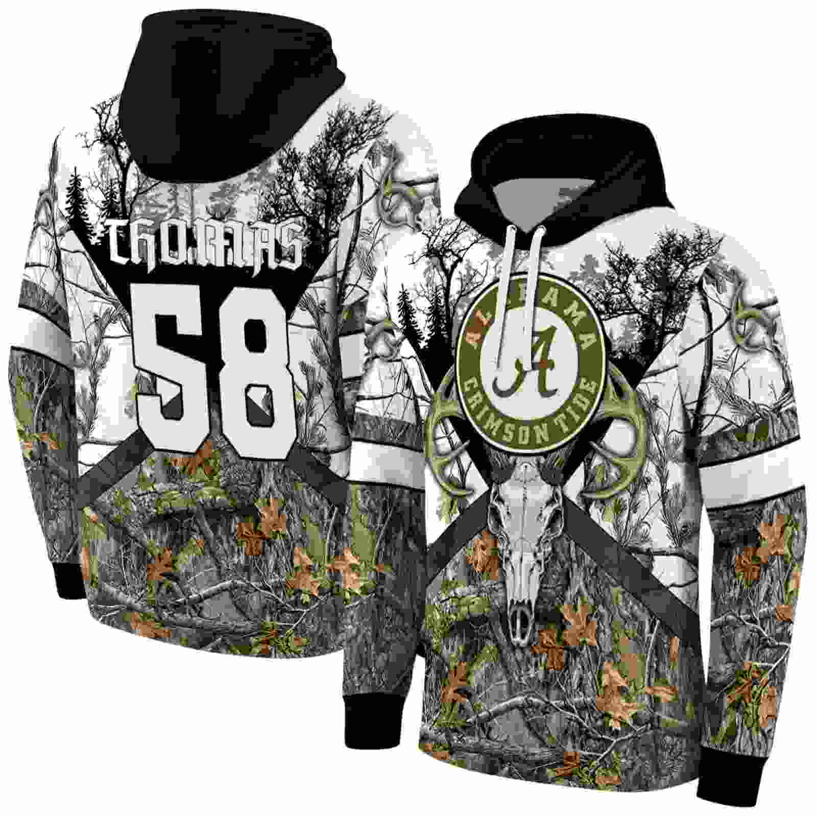 customized alabama crimson tide forest silhouette hoodie fashion forward