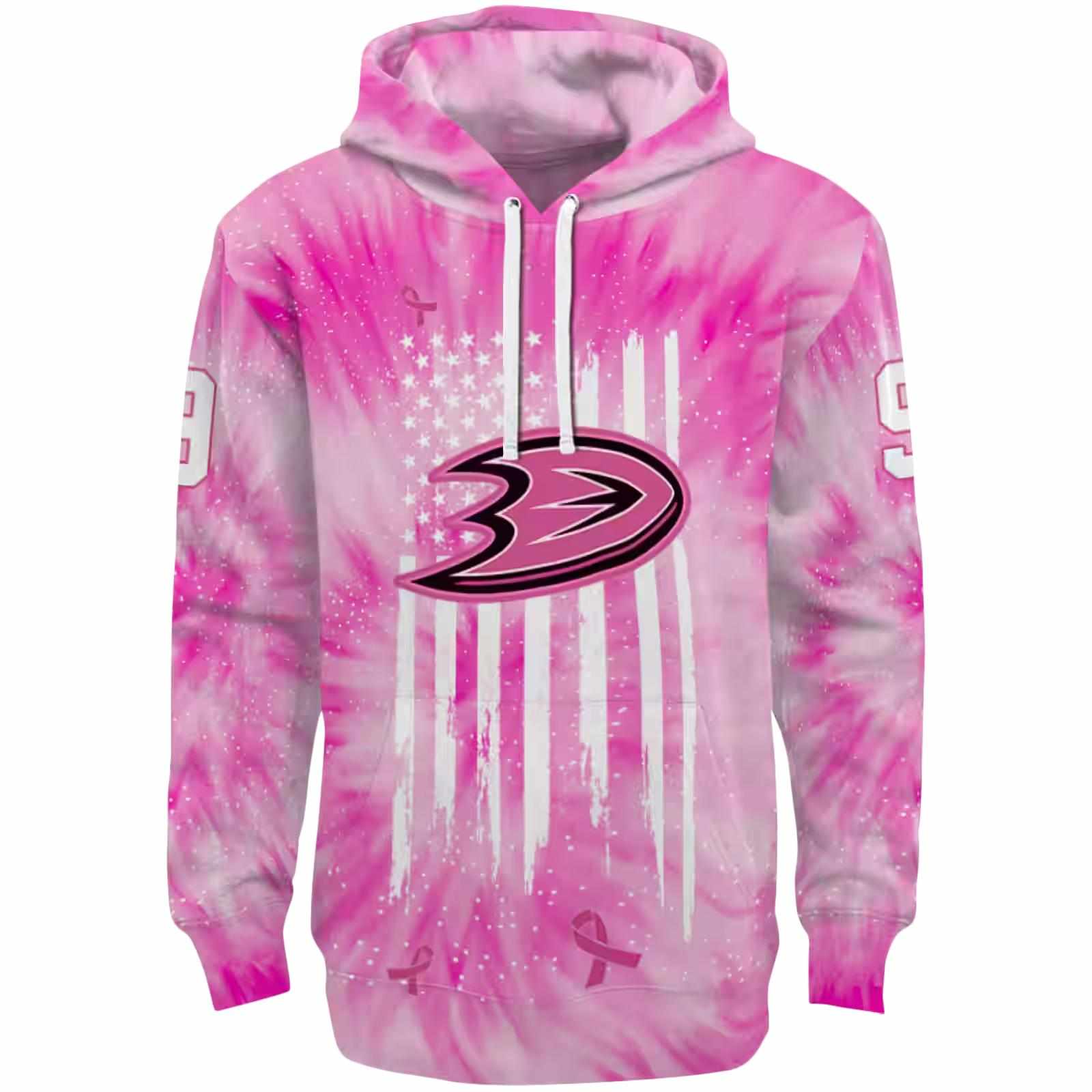 Customized Anaheim Ducks Cancer Support Pink Hoodie