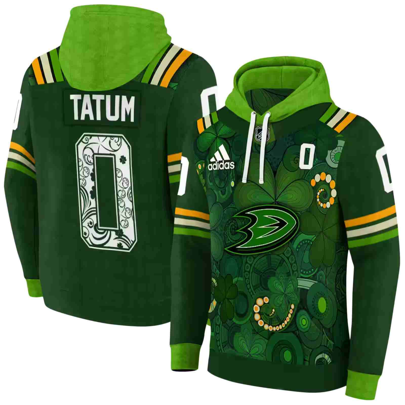 customized anaheim ducks shamrock theme green hoodie fashion forward