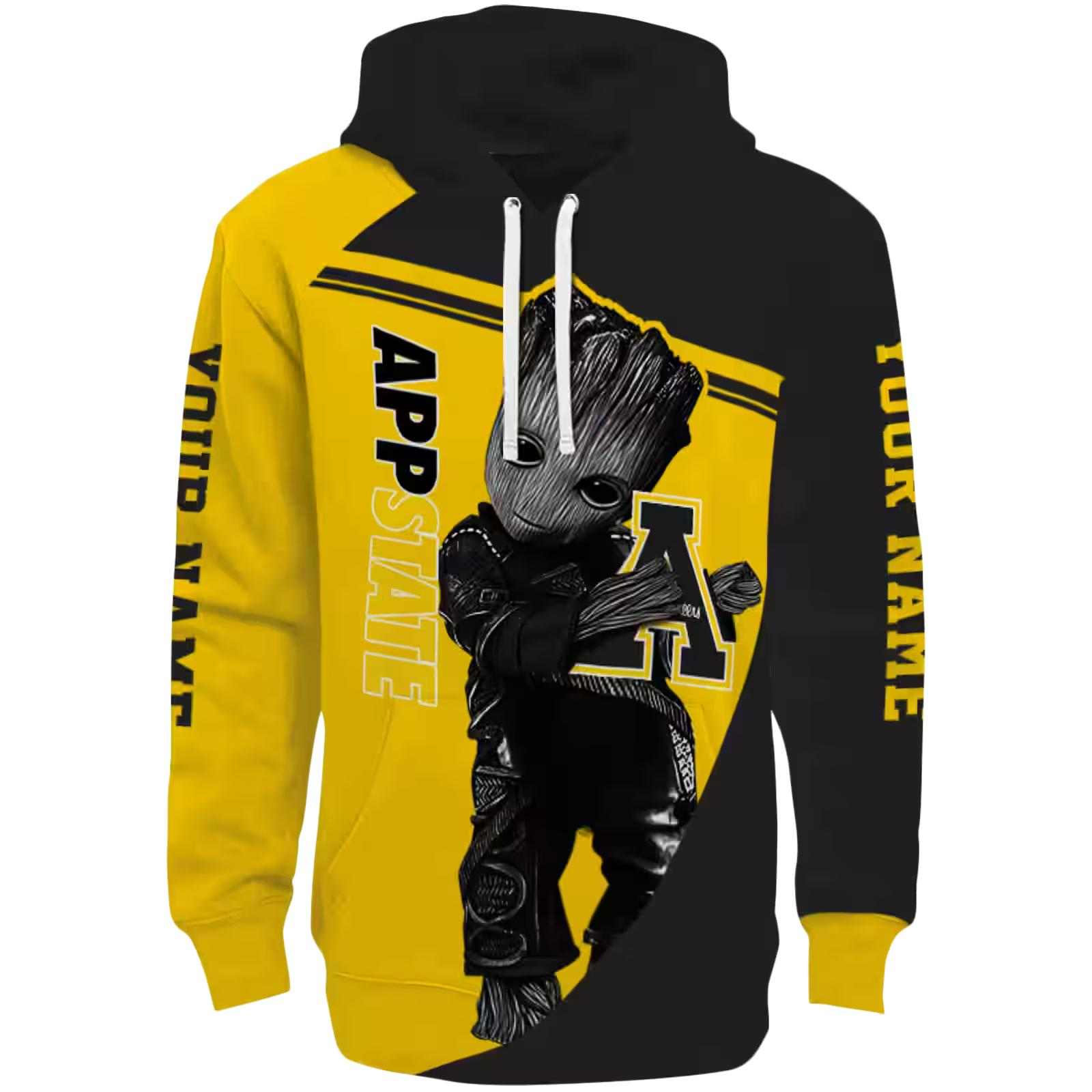 Customized Appalachian State Mountaineers Groot Black Hoodie