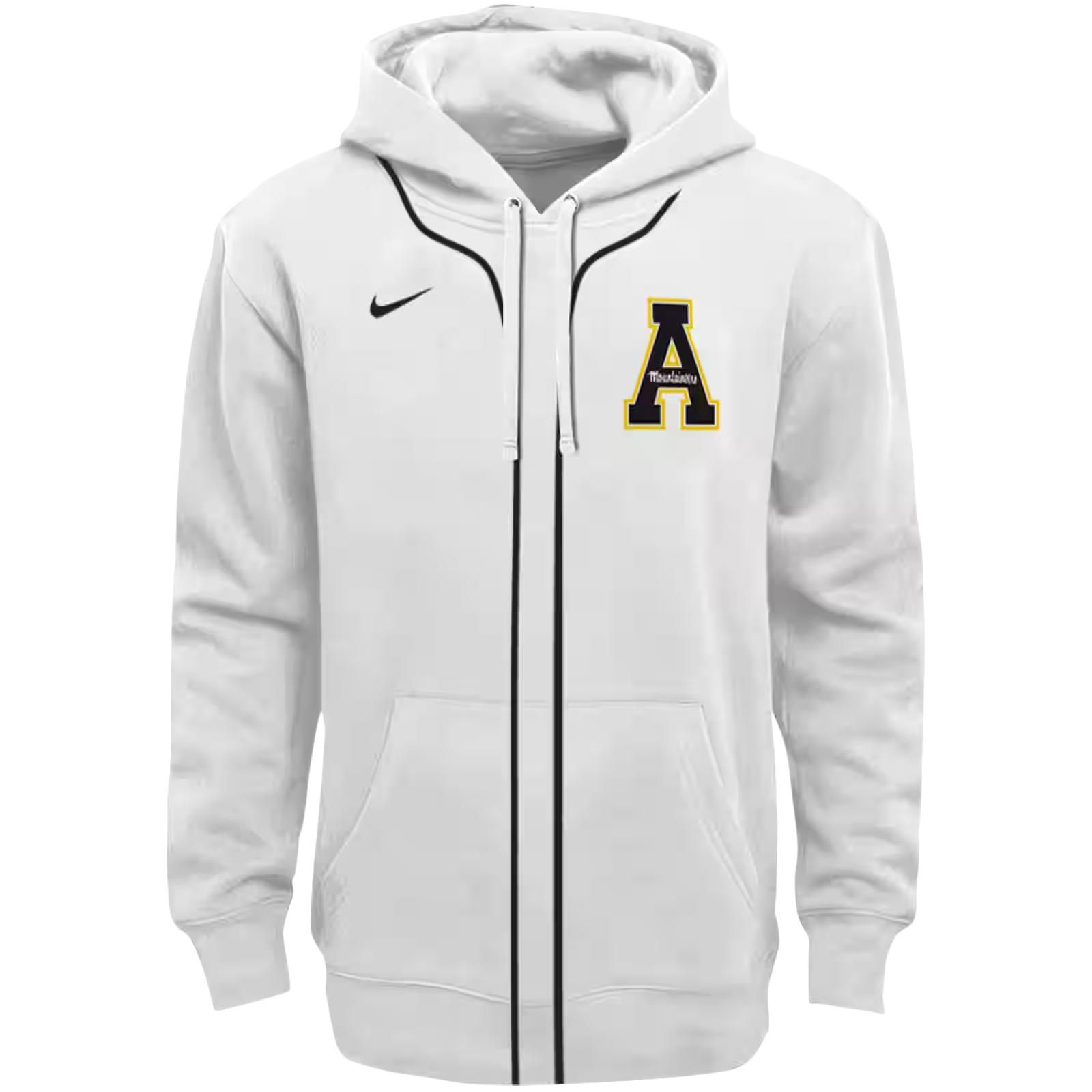 Customized Appalachian State Mountaineers Sporty Stripe White Hoodie