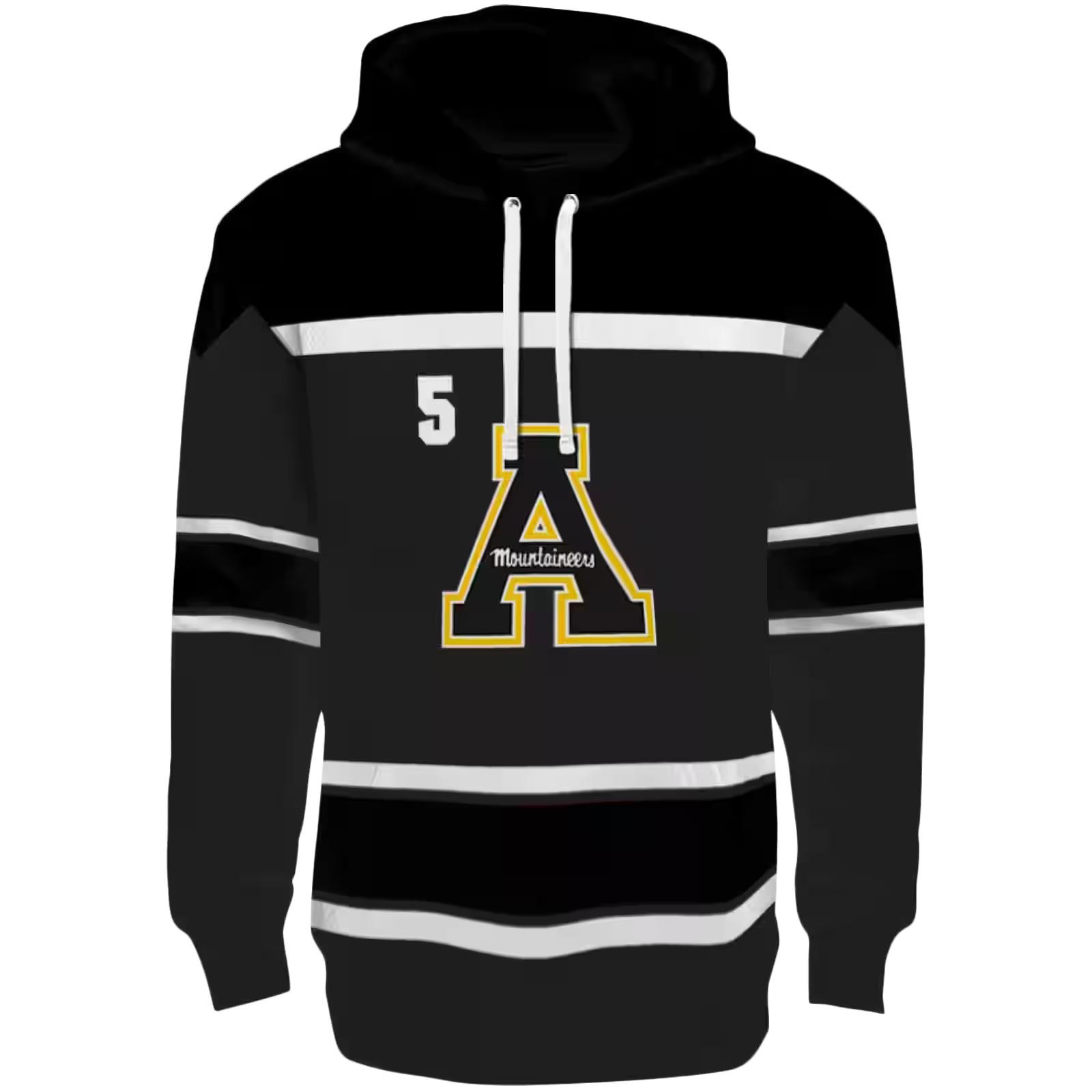 Customized Appalachian State Mountaineers Striped Pattern Black Hoodie