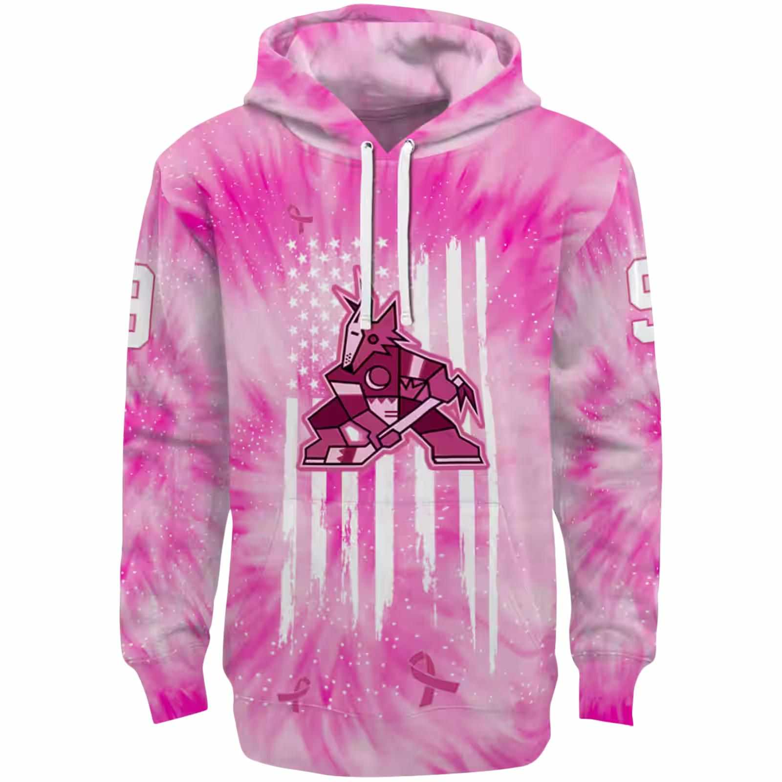 Customized Arizona Coyotes Cancer Support Pink Hoodie