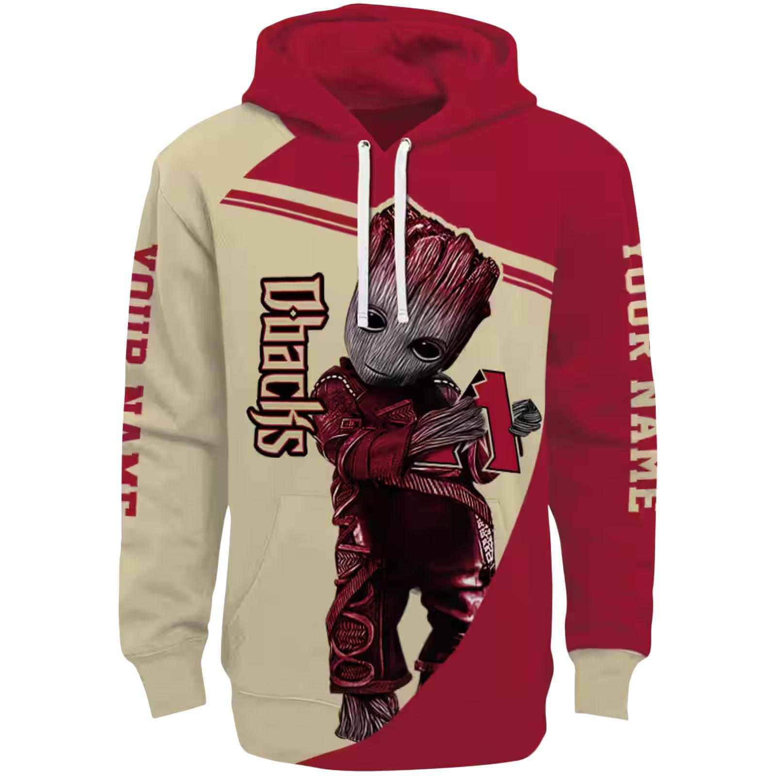 Customized Arizona Diamondbacks Groot Red Hoodie