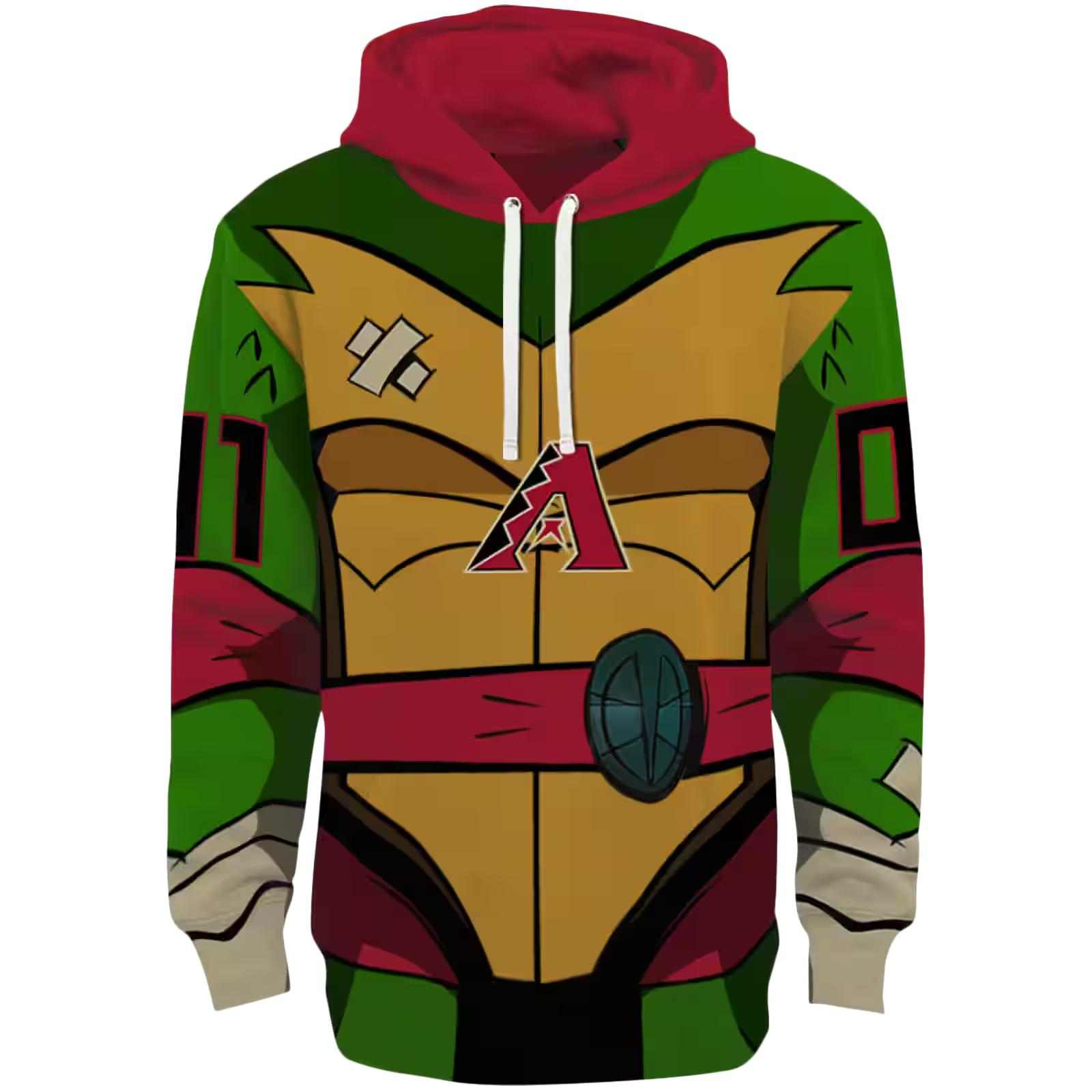 Customized Arizona Diamondbacks Superhero Armor Red Green Hoodie