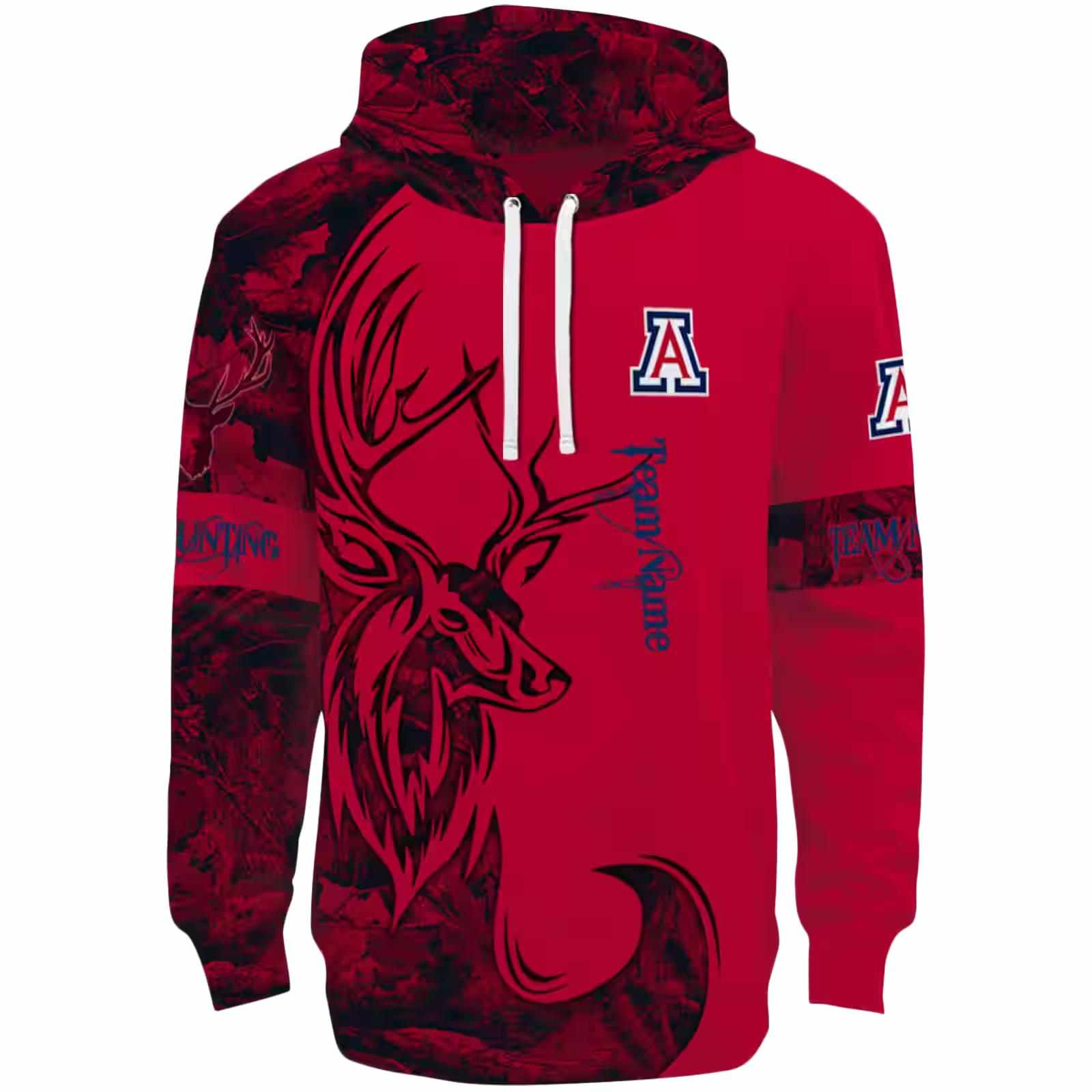 Customized Arizona Wildcats Deer Silhouette Red Hoodie