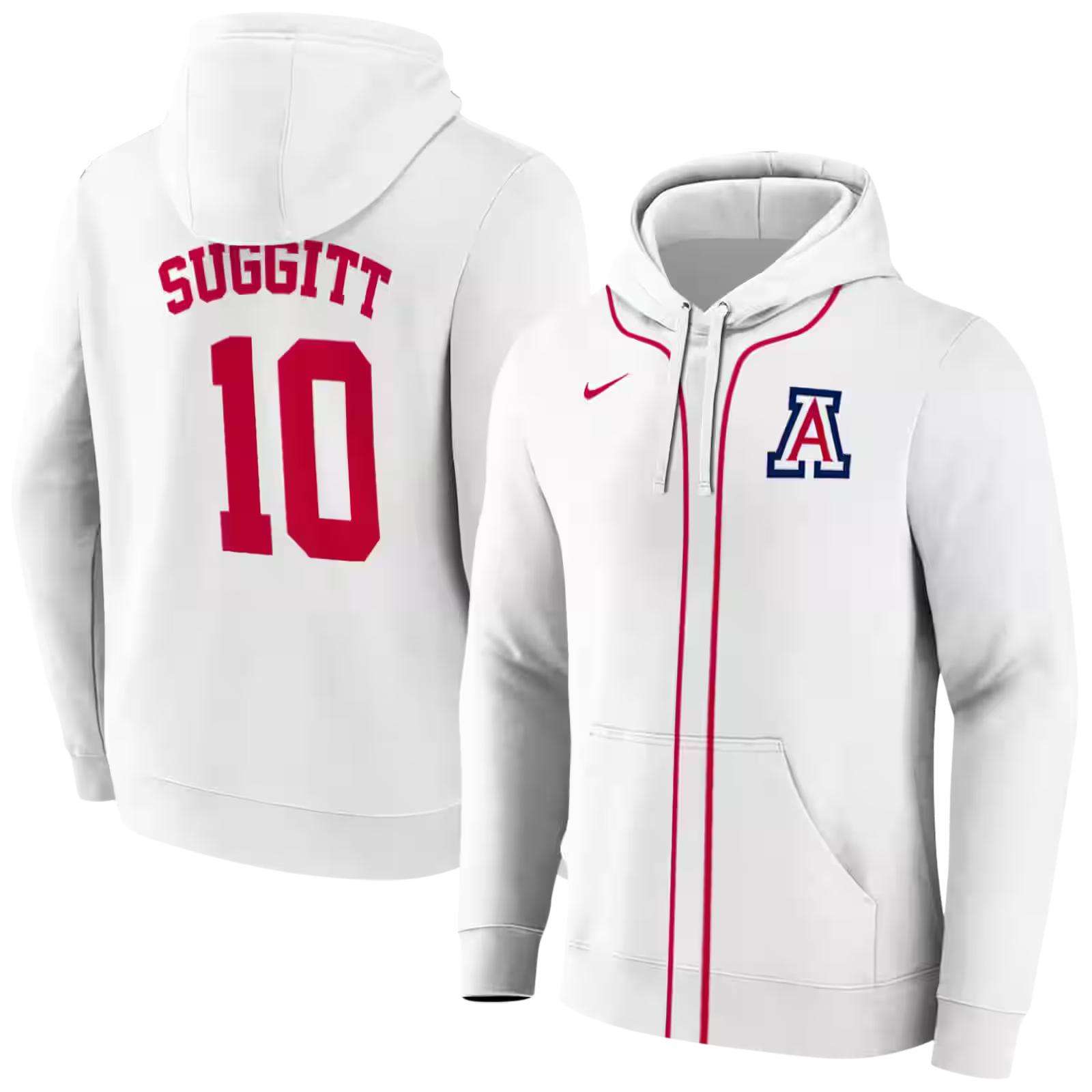 customized arizona wildcats sporty stripe white hoodie fashion forward