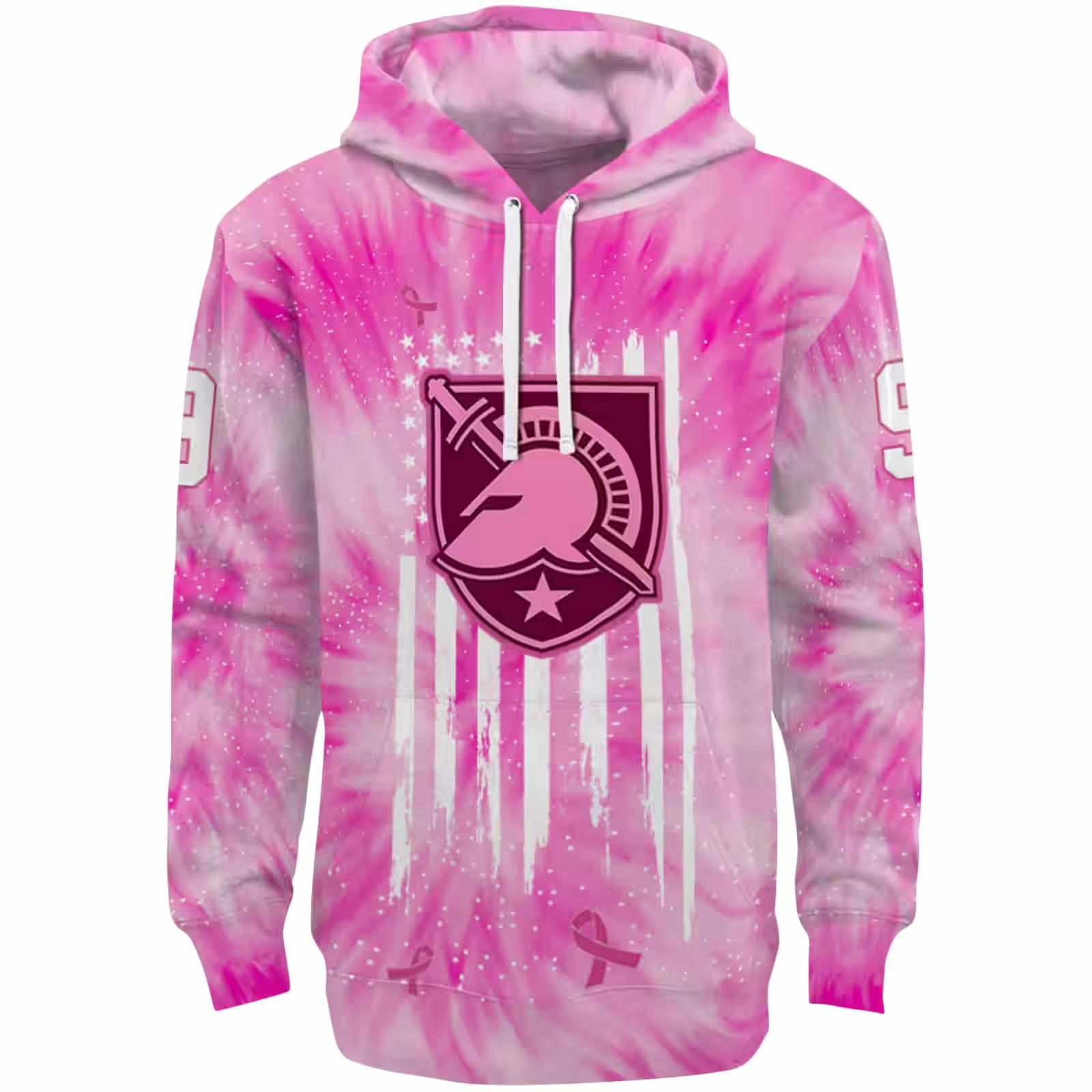 Customized Army Black Knights Cancer Support Pink Hoodie