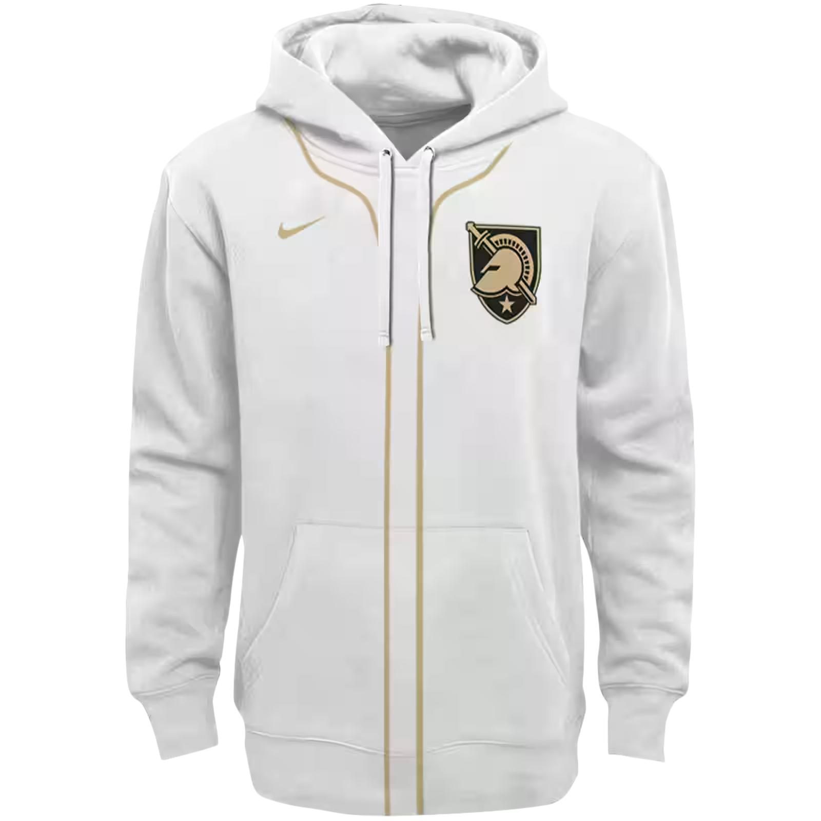 Customized Army Black Knights Sporty Stripe White Hoodie