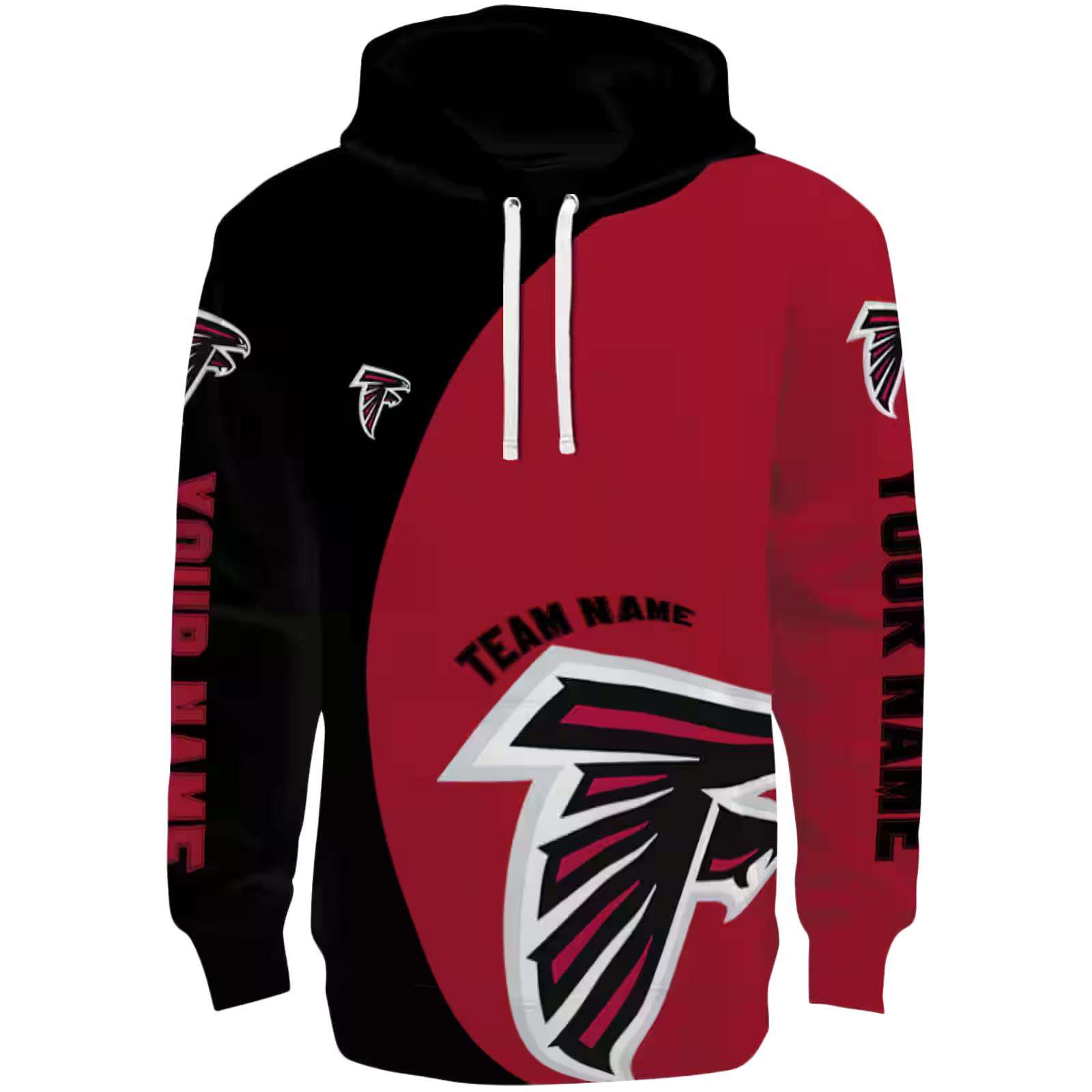 Customized Atlanta Falcons Minimalist Design Red Black Hoodie