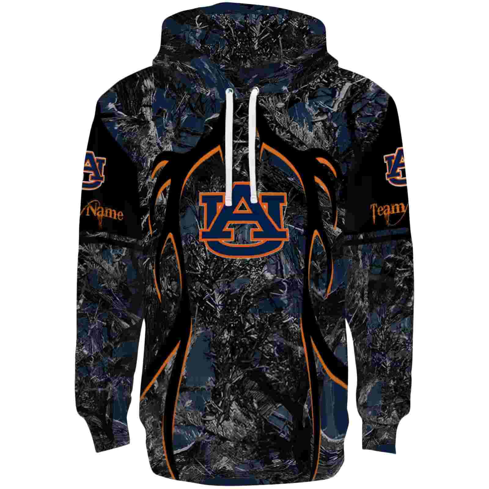 Customized Auburn Tigers Hunting Theme Navy Blue Black Hoodie