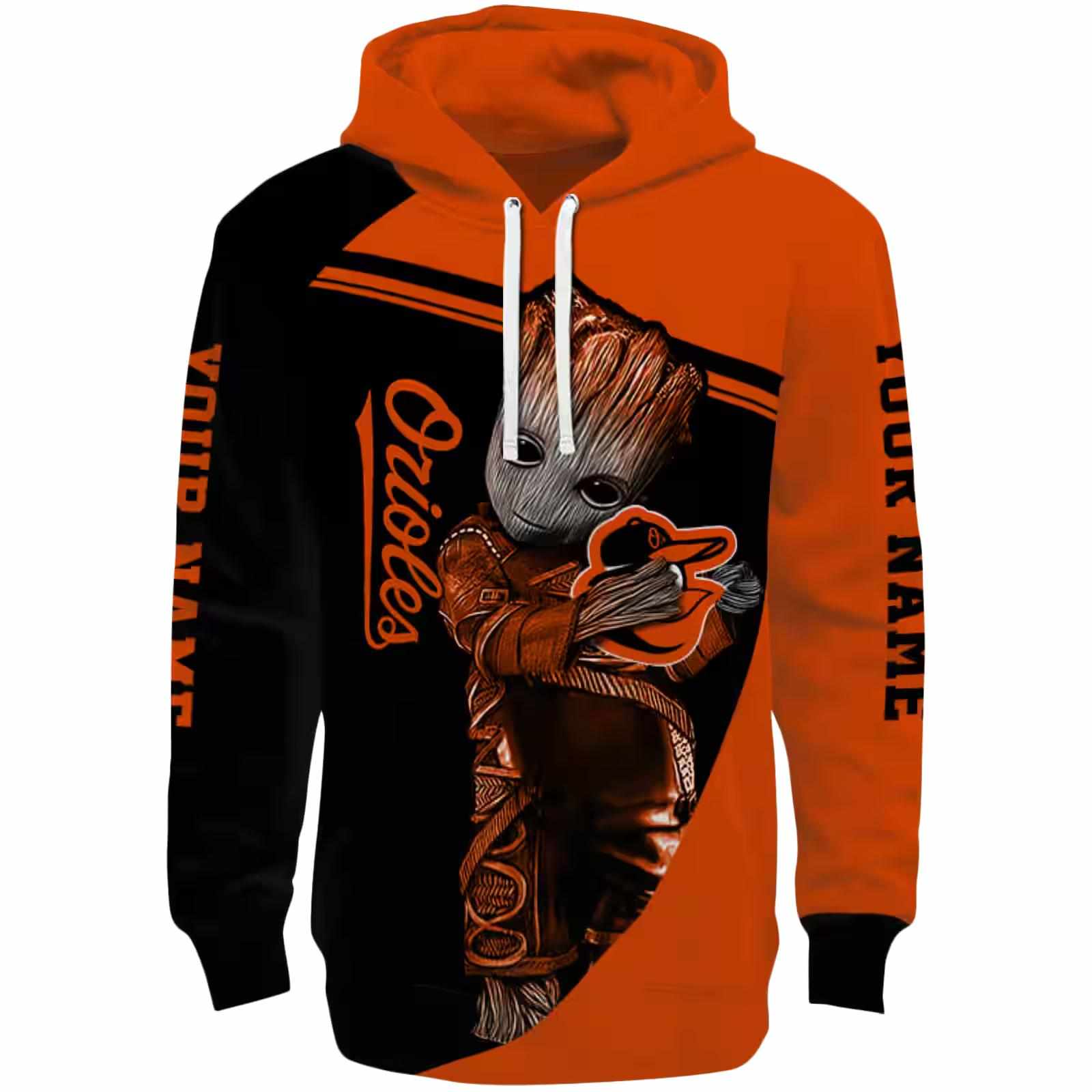 Customized Baltimore Orioles Groot Orange Hoodie