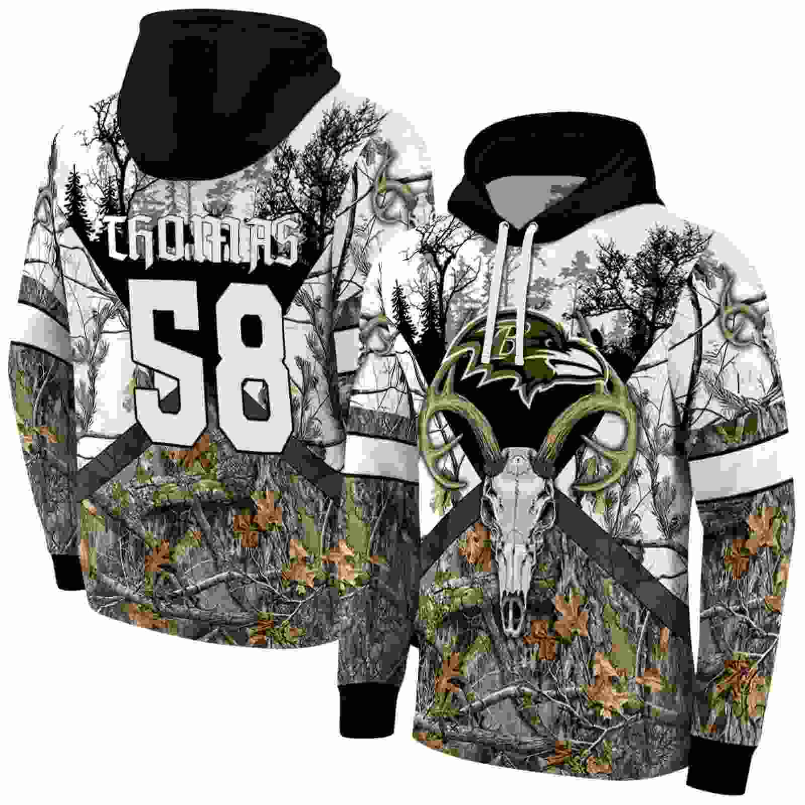 customized baltimore ravens forest silhouette hoodie fashion forward