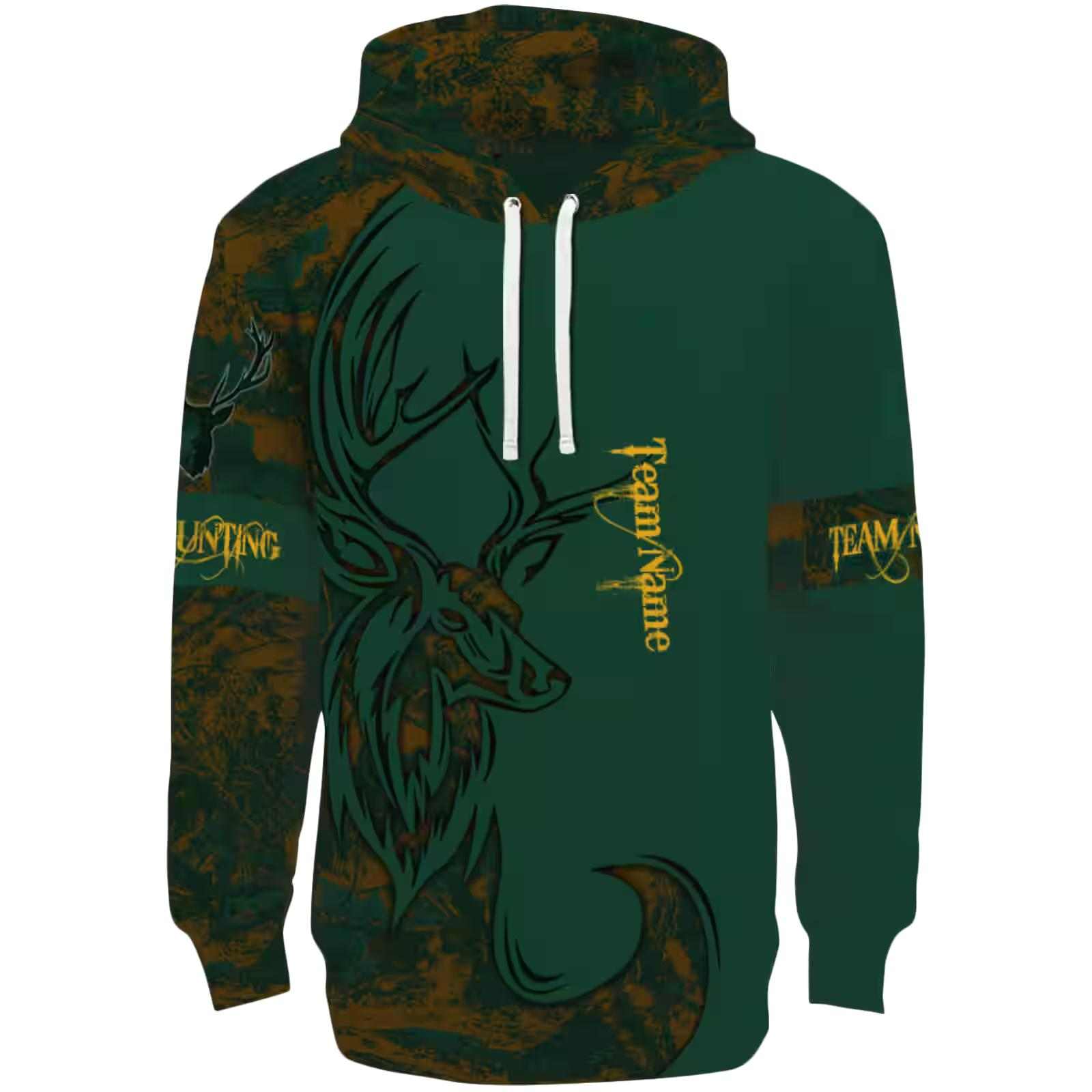 Customized Baylor Bears Deer Silhouette Green Hoodie