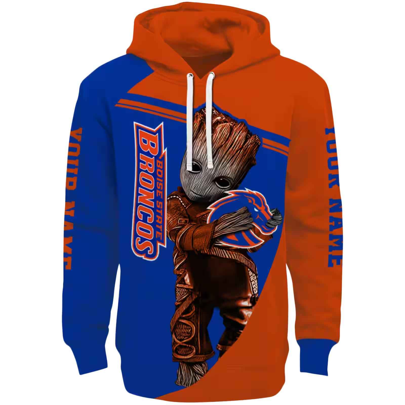 Customized Boise State Broncos Groot Orange Hoodie