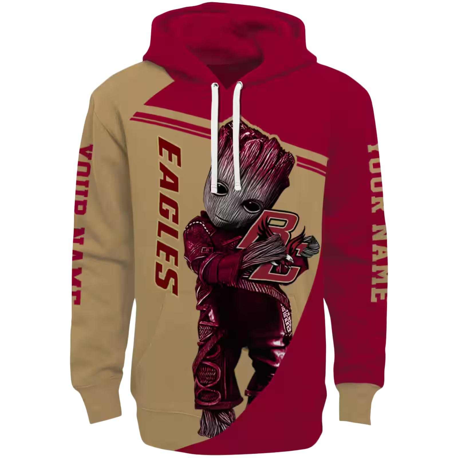 Customized Boston College Eagles Groot Maroon Hoodie