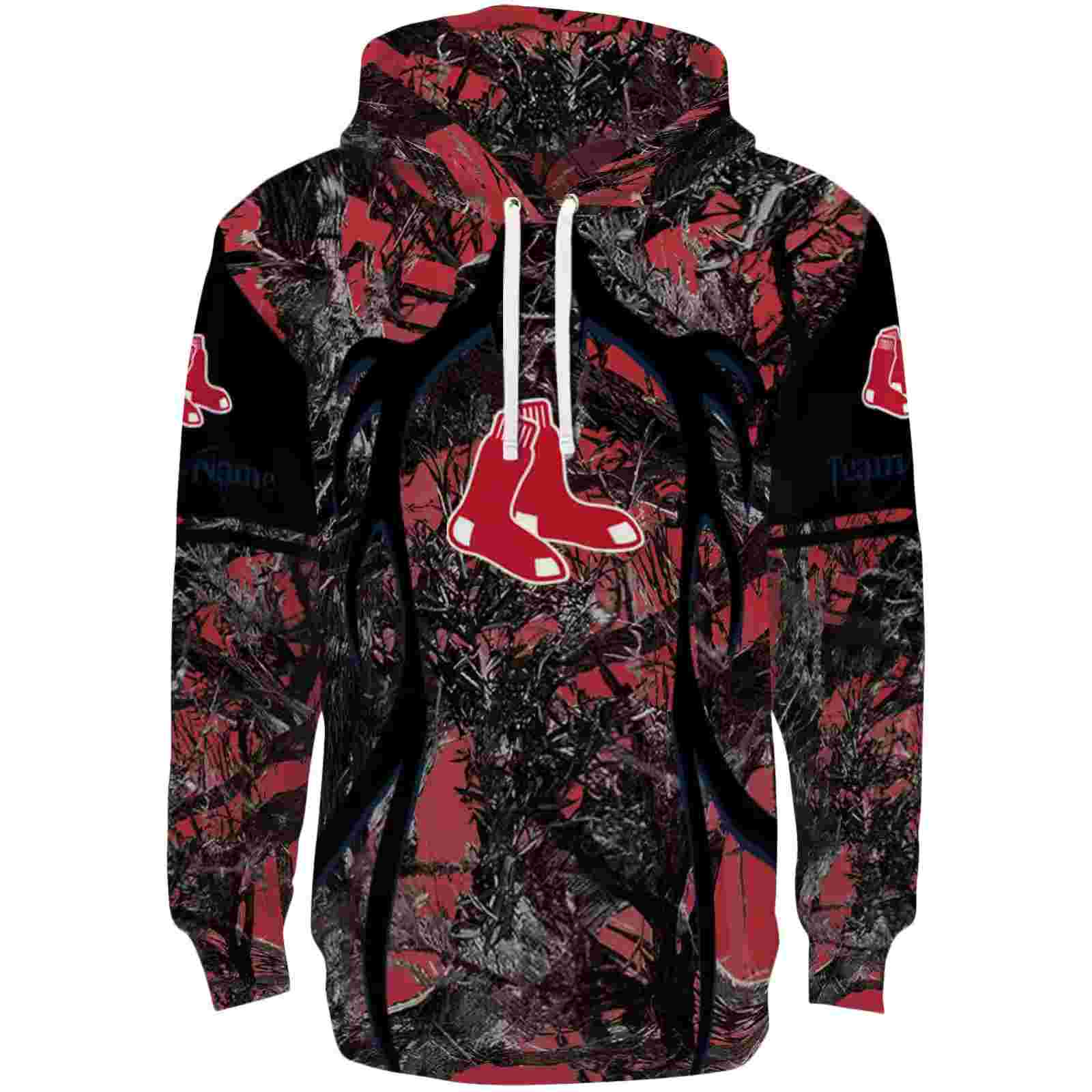 Customized Boston Red Sox Hunting Theme Red Black Hoodie
