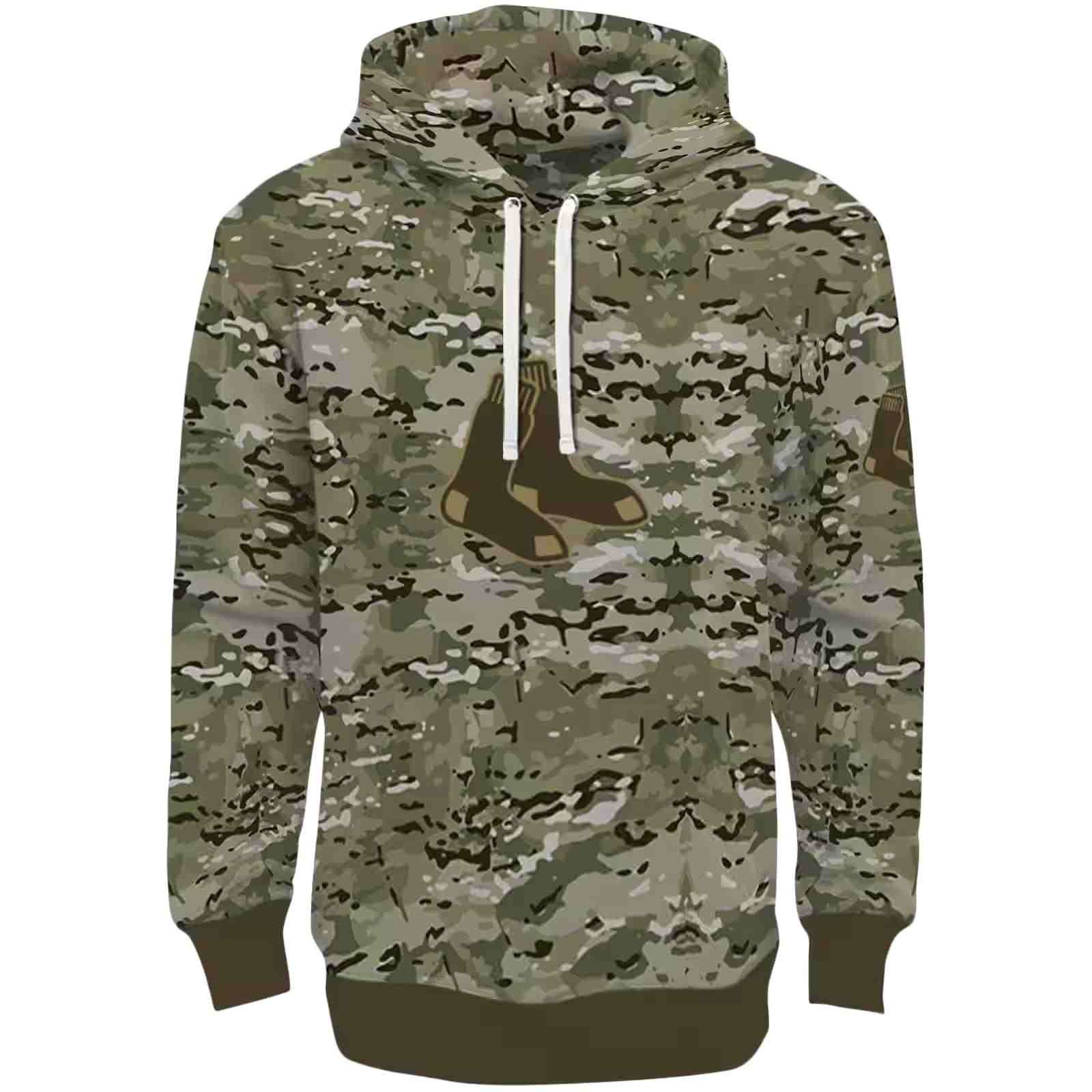 Customized Boston Red Sox Military Style Hoodie