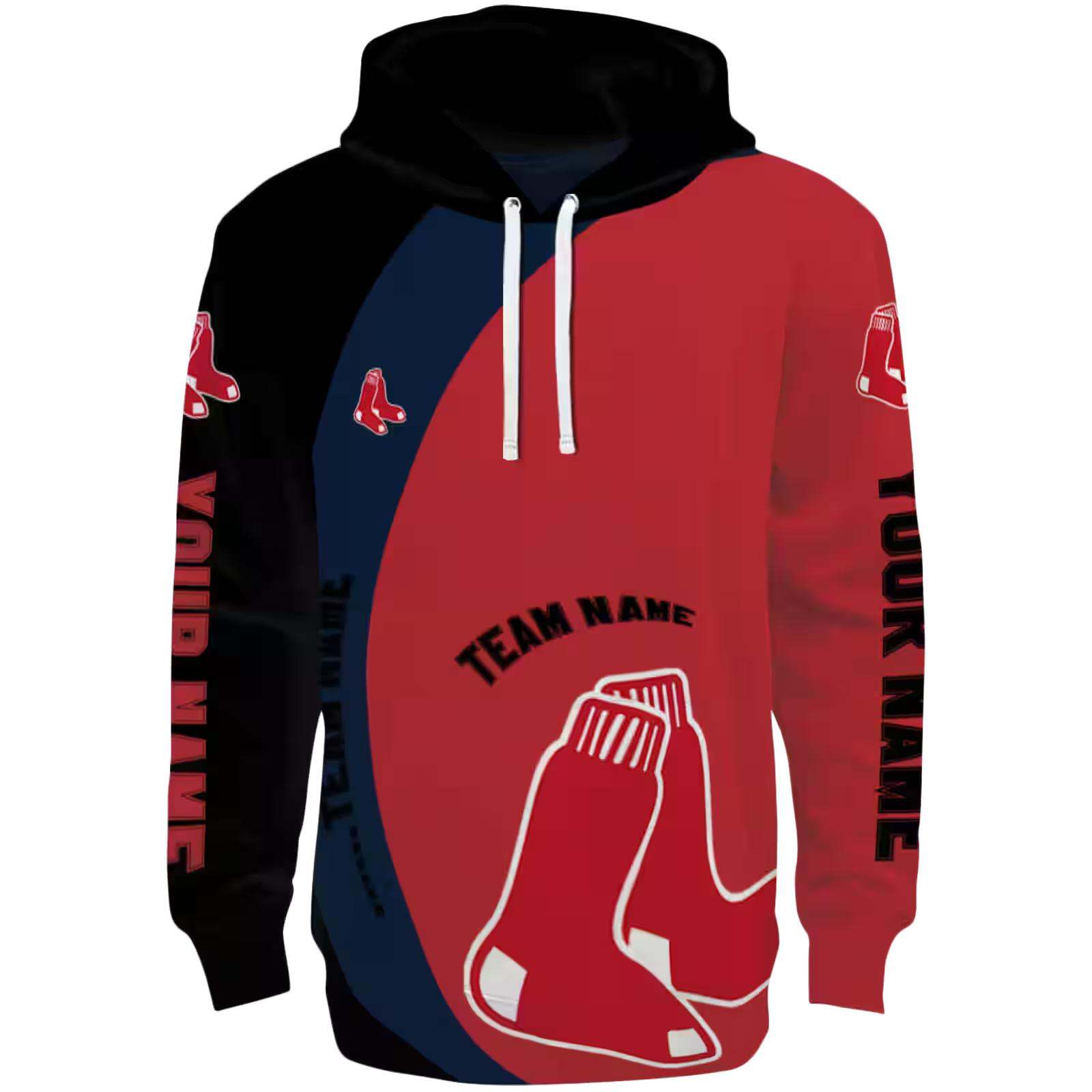 Customized Boston Red Sox Minimalist Design Red Black Hoodie