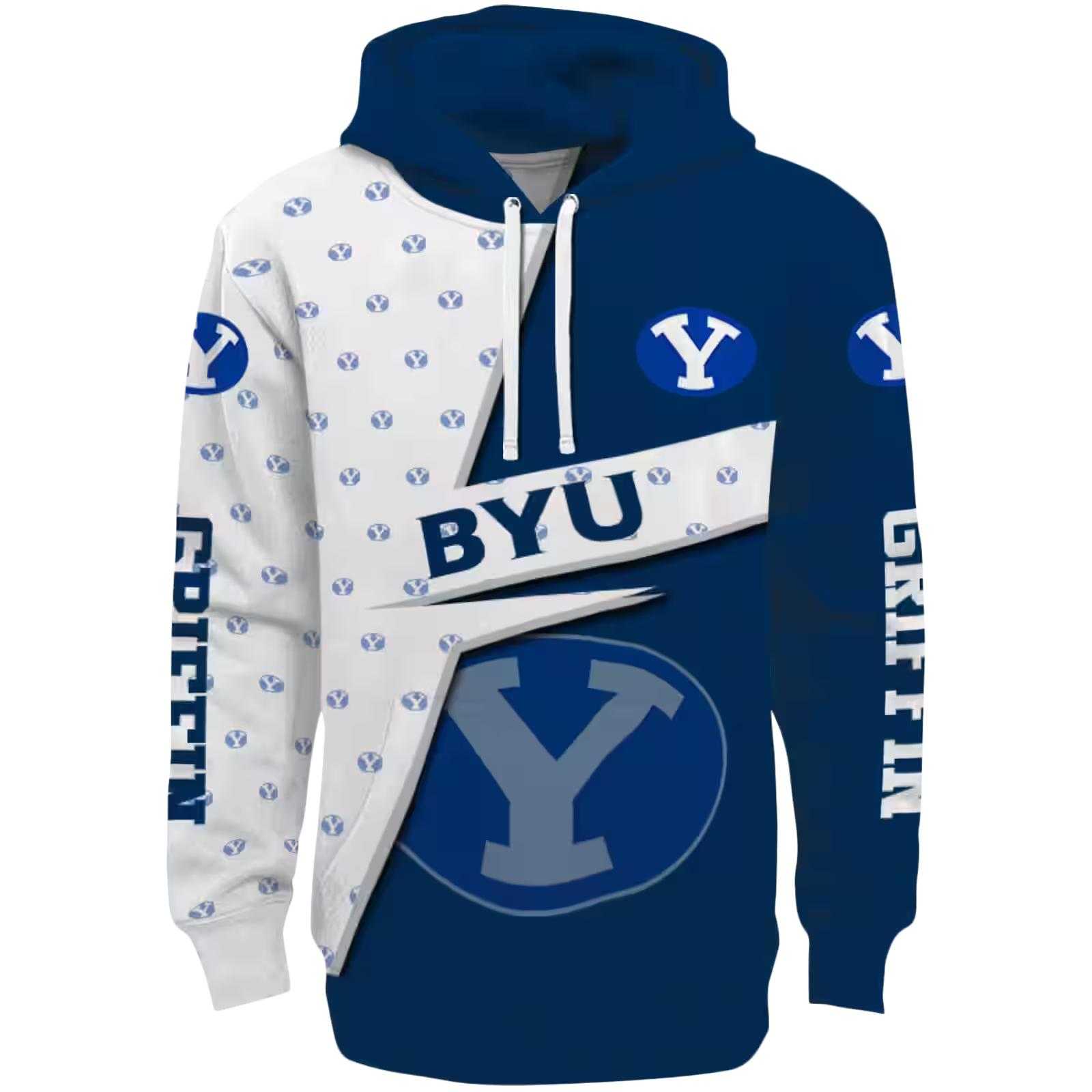 Customized BYU Cougars Abstract Shape Blue Hoodie