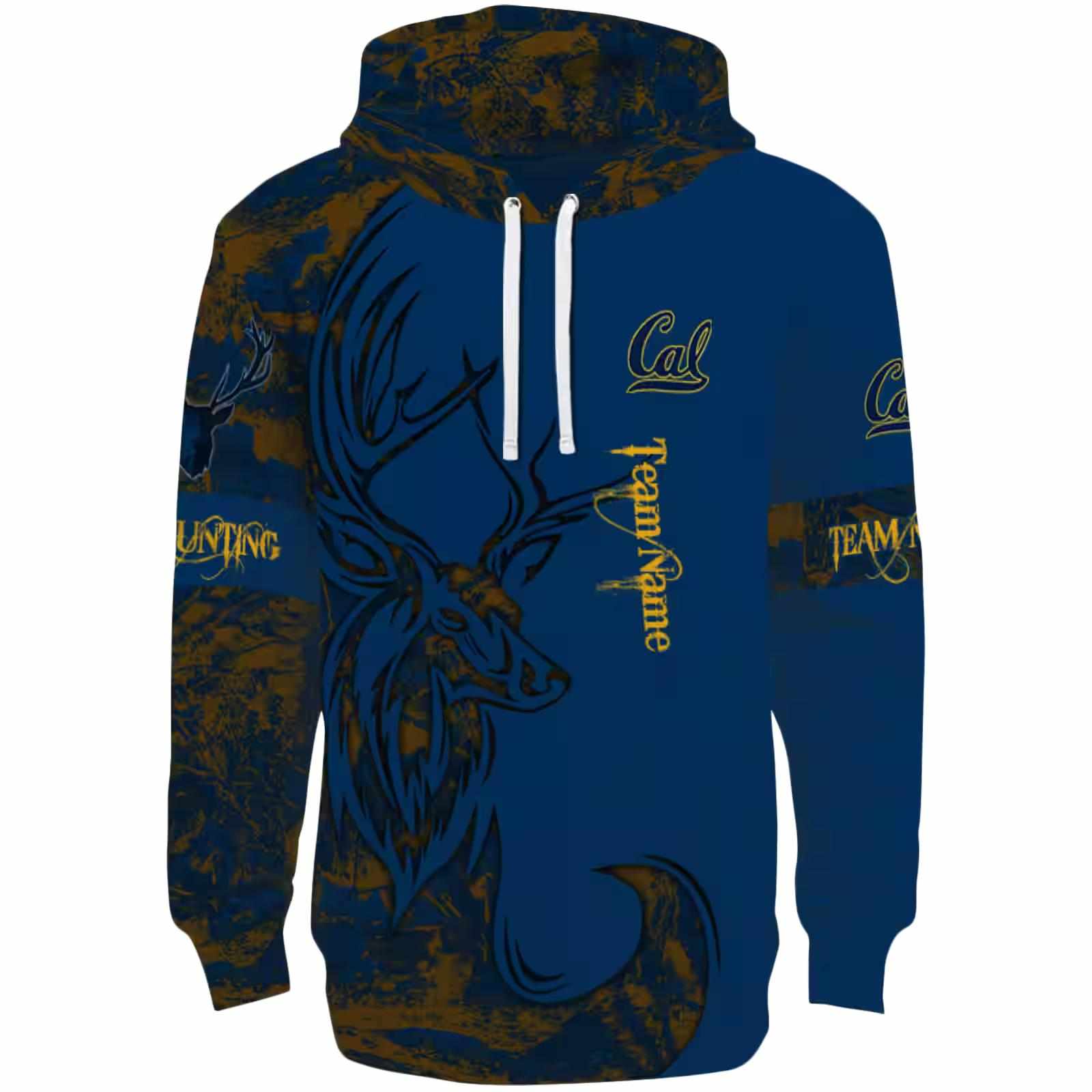 Customized California Golden Bears Deer Silhouette Blue Hoodie