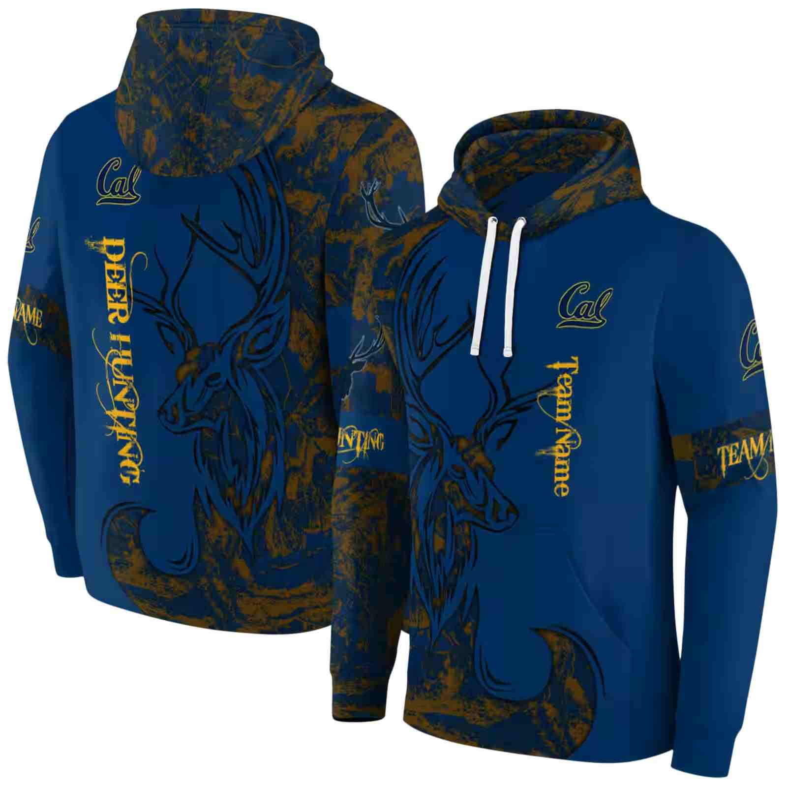 customized california golden bears deer silhouette blue hoodie fashion forward 1