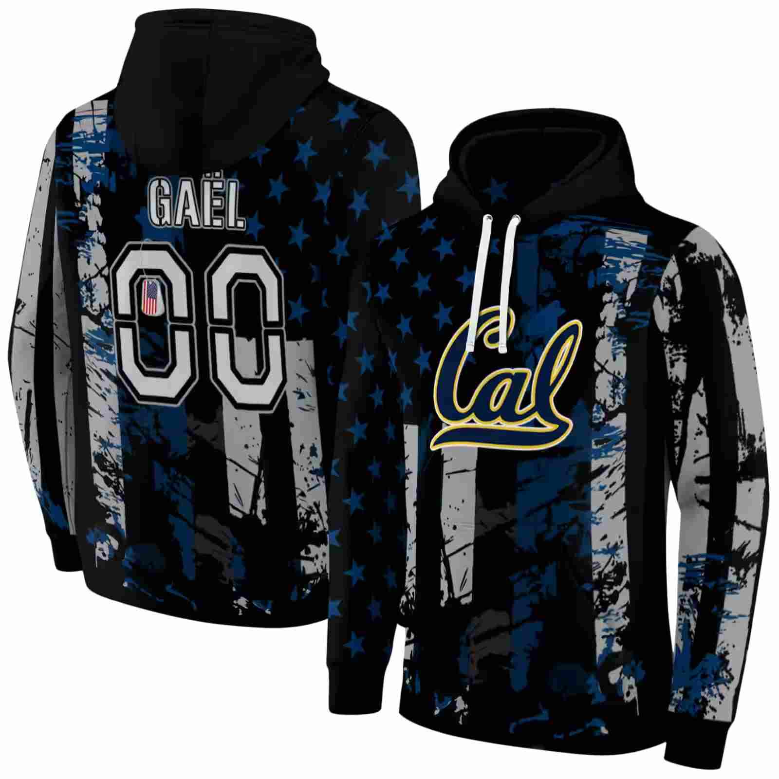 customized california golden bears distressed flag blue black hoodie fashion forward 1