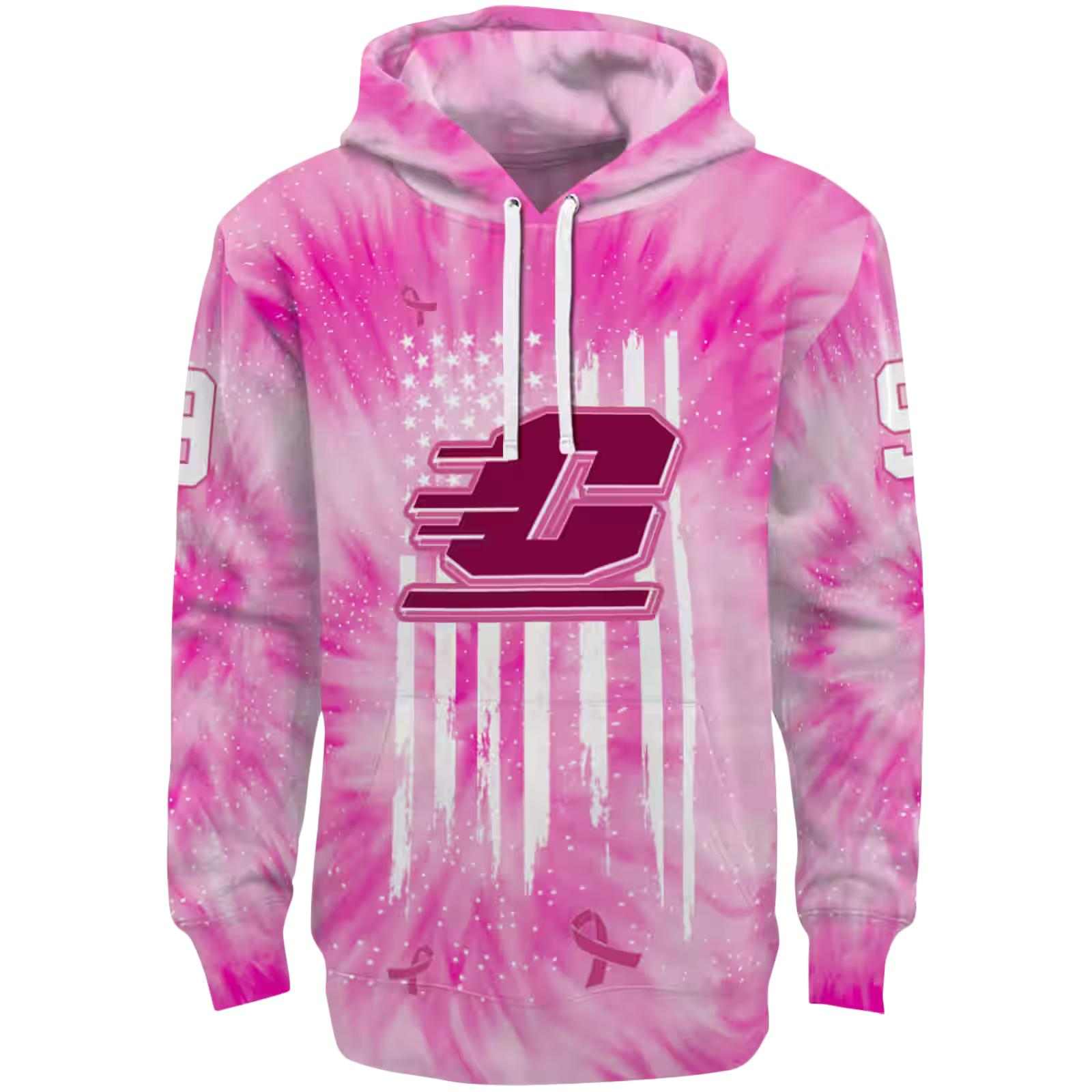 Customized Central Michigan Chippewas Cancer Support Pink Hoodie