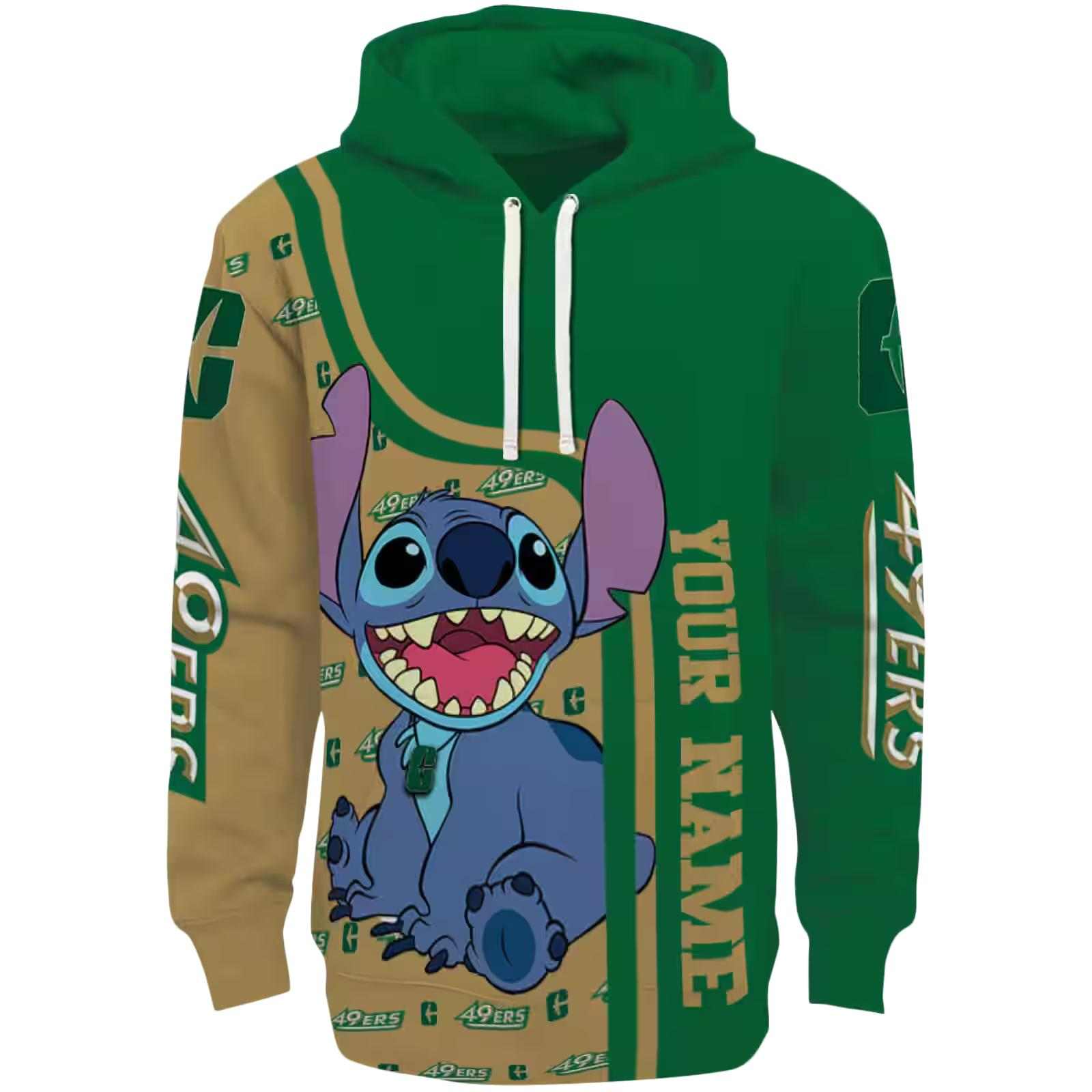 Customized Charlotte 49ers Stitch Green Hoodie